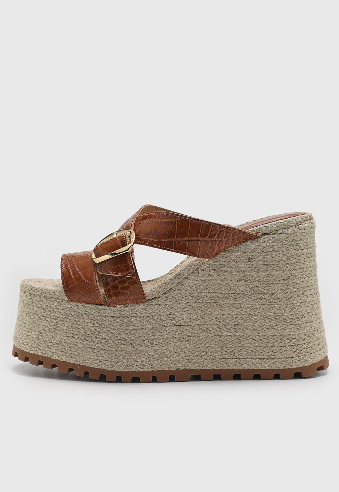 Imagem principal Sandália Feminina Luiza Barcelos Salto Anabela Croco Luiza Barcelos marrom