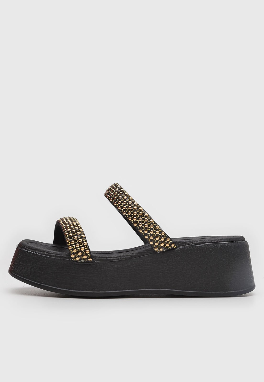 Imagem principal Sandália Feminina Beira Rio Tiras Pedrarias Preta BEIRA RIO preto