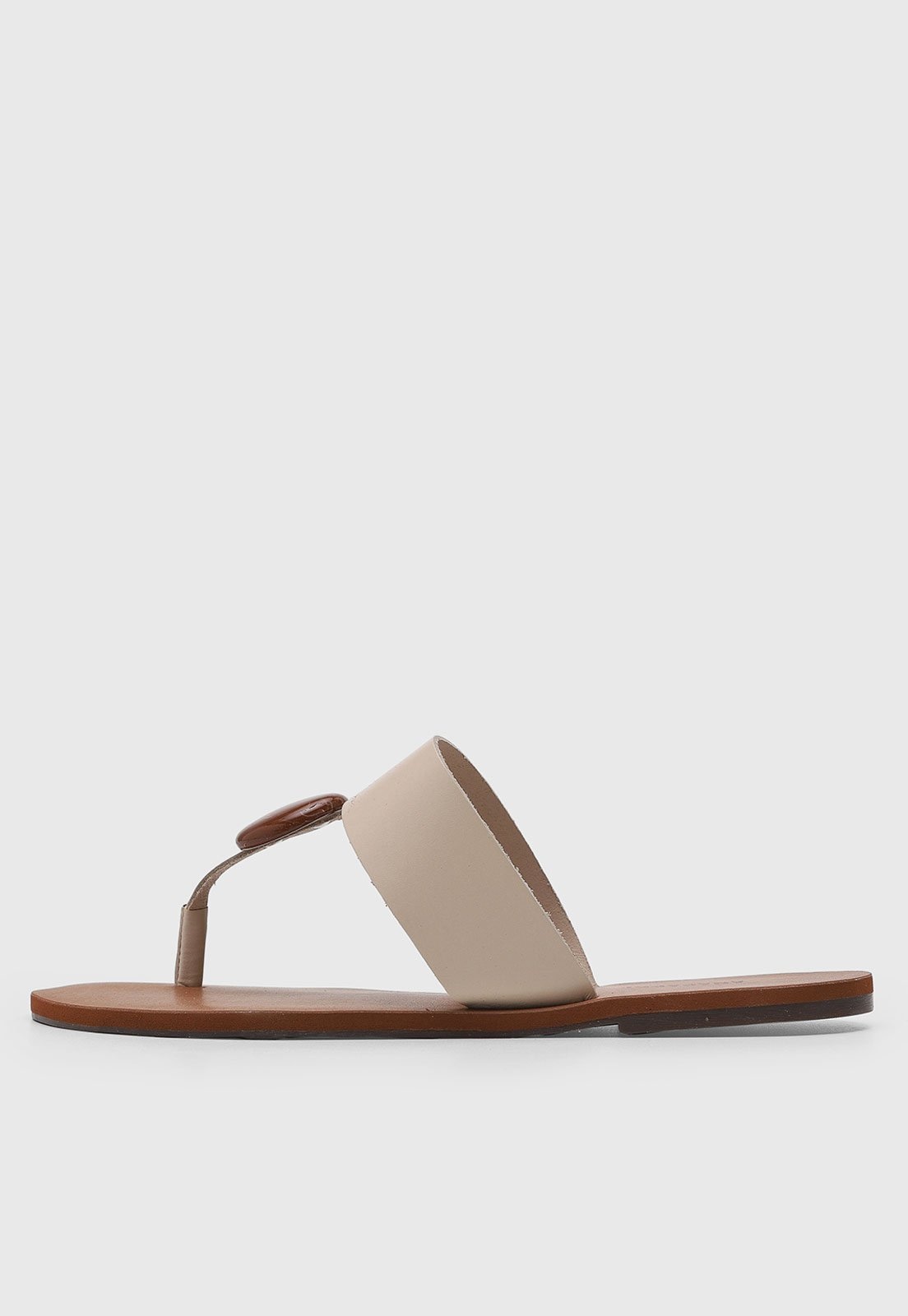 Imagem principal Rasteira Feminina Anacapri Tira Larga Anacapri bege