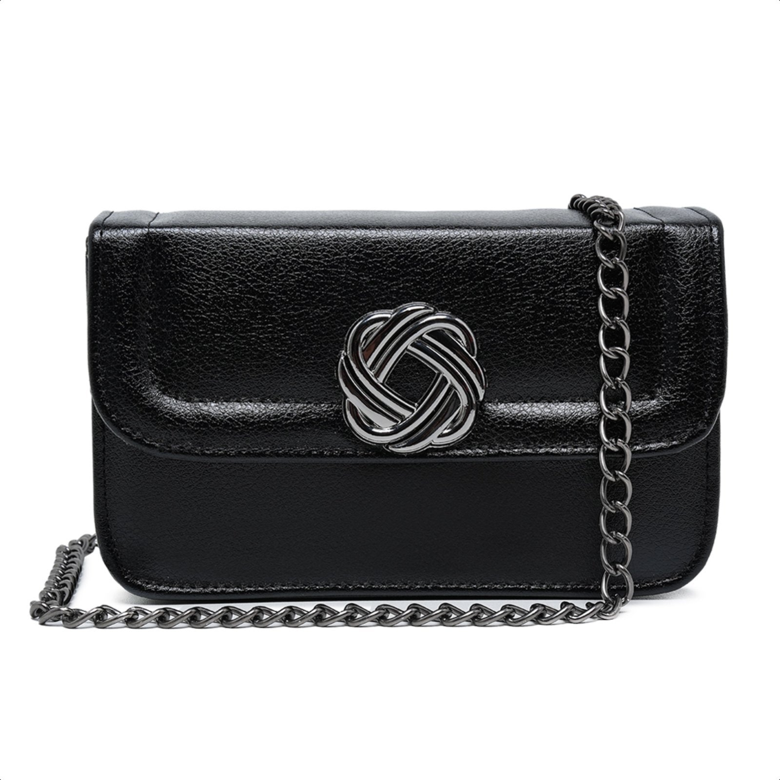 Imagem principal Bolsa feminina Pequena Preta Quadrada Casual Clutch Festa Alça Corrente Elegante CARMELO SHOES preto