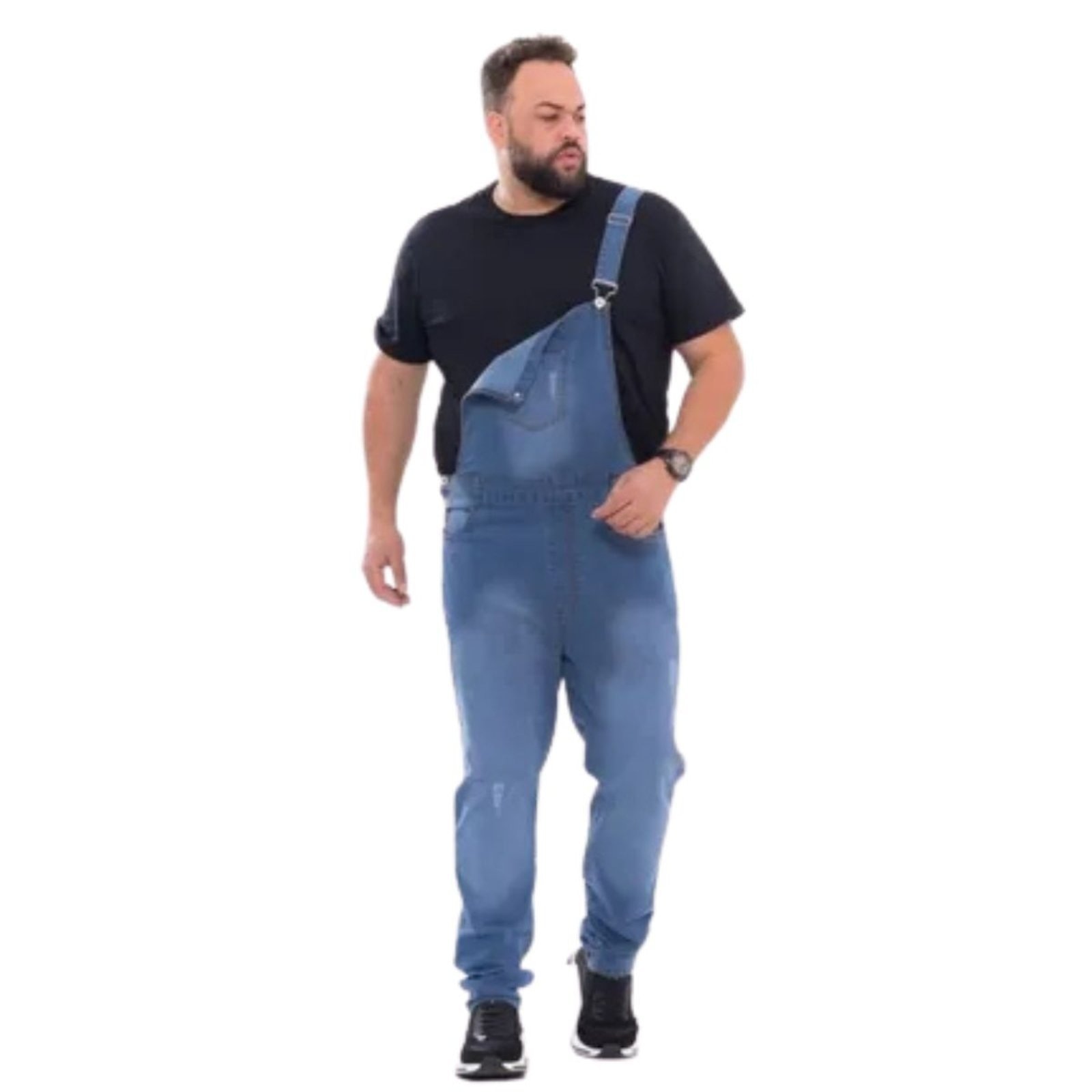Imagem principal Macacão Masculino Claro Plus Size Alleppo Jeans azul