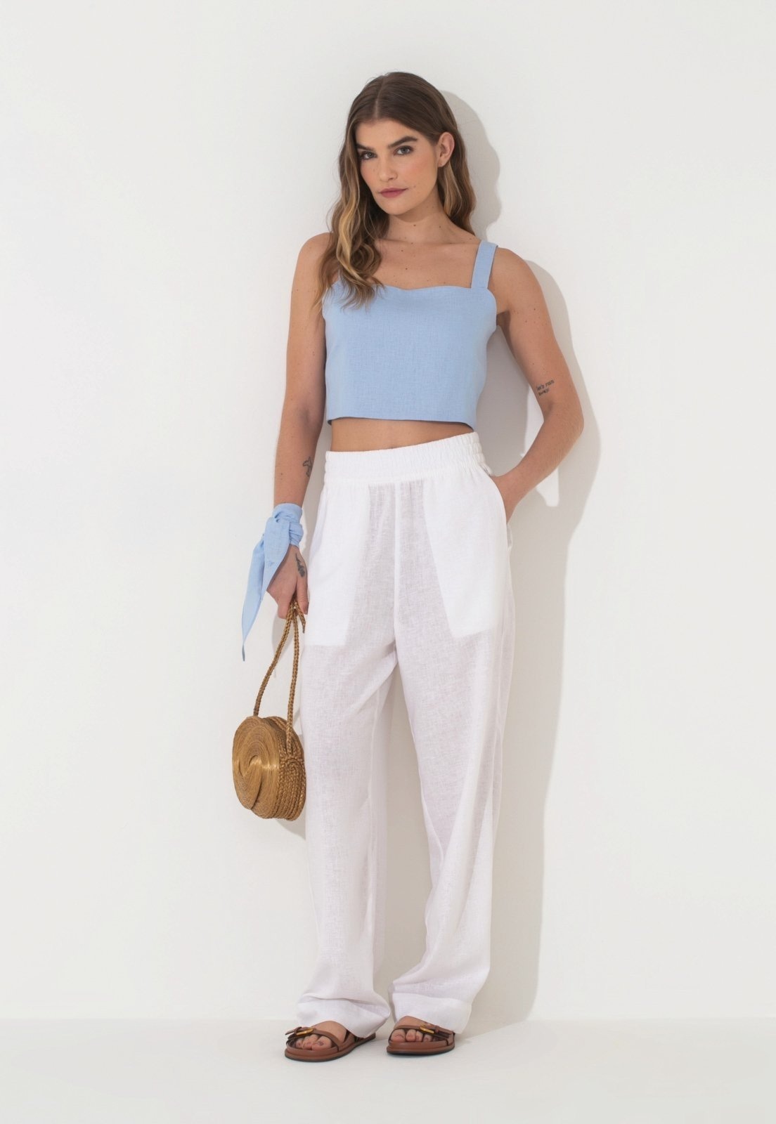 Imagem principal Calça Linho Traymon Comfy Com Bolsos Traymon branco