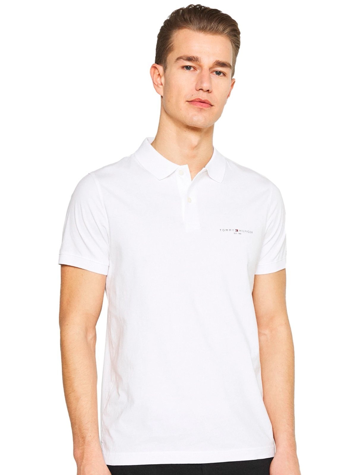 Imagem principal Polo Tommy Hilfiger Masculina Malha Clean Jersey Tommy Hilfiger branco