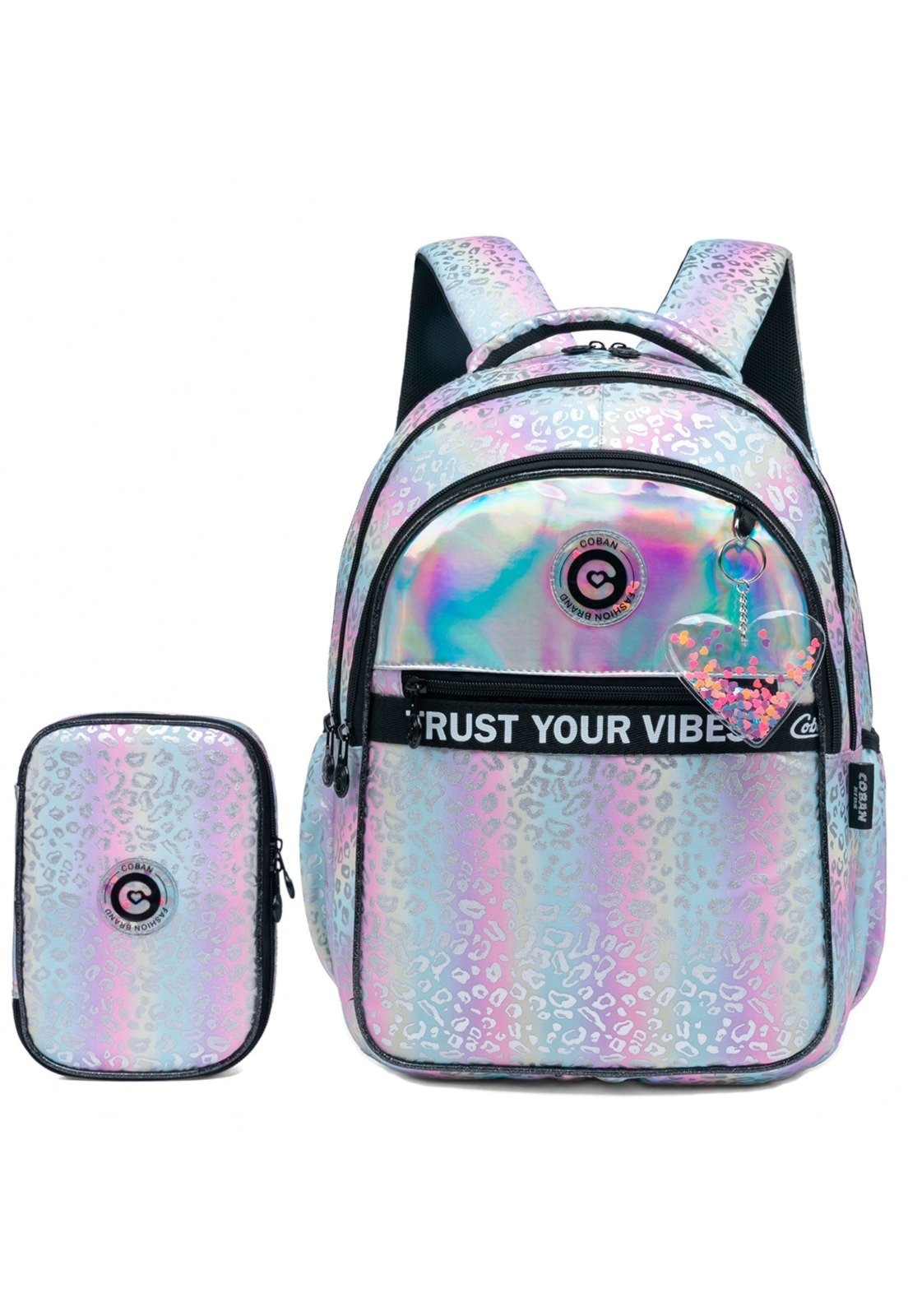 Imagem principal Kit Mochila Costas Meninas Estojo Escolar COBAN prata