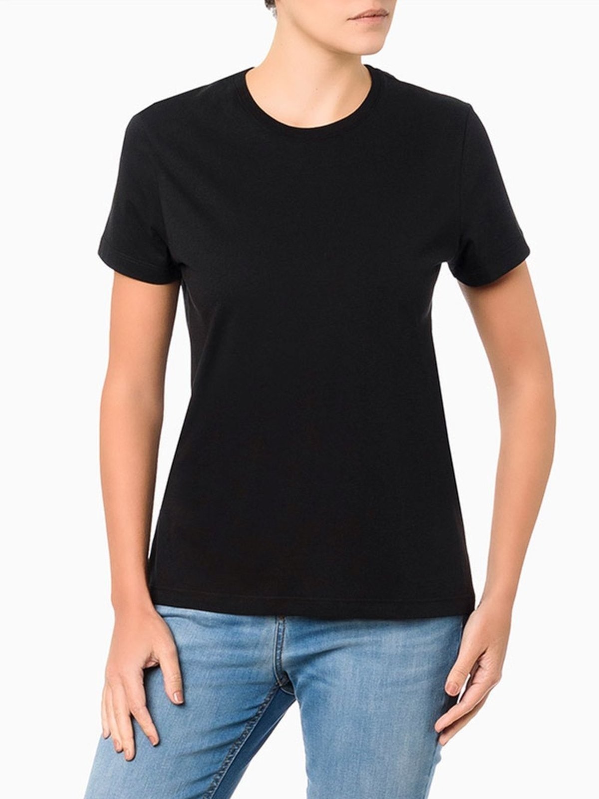 Imagem principal Camiseta Feminina Essentials Estampa na Barra Calvin Klein Jeans Calvin Klein Jeans preto