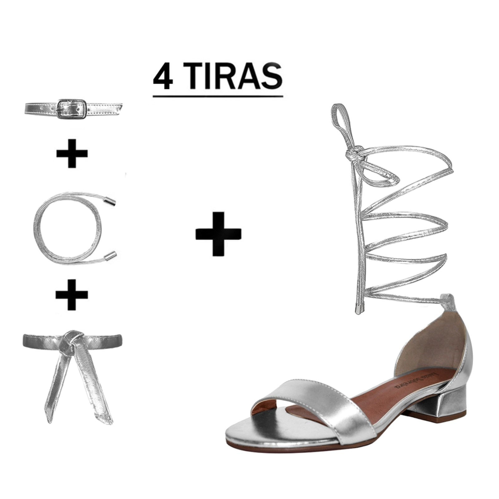 Imagem principal Sandália Troca Tira Salto Baixo Grosso 3cm Luiza Sobreira Mod. 2198-2 Luiza Sobreira prata