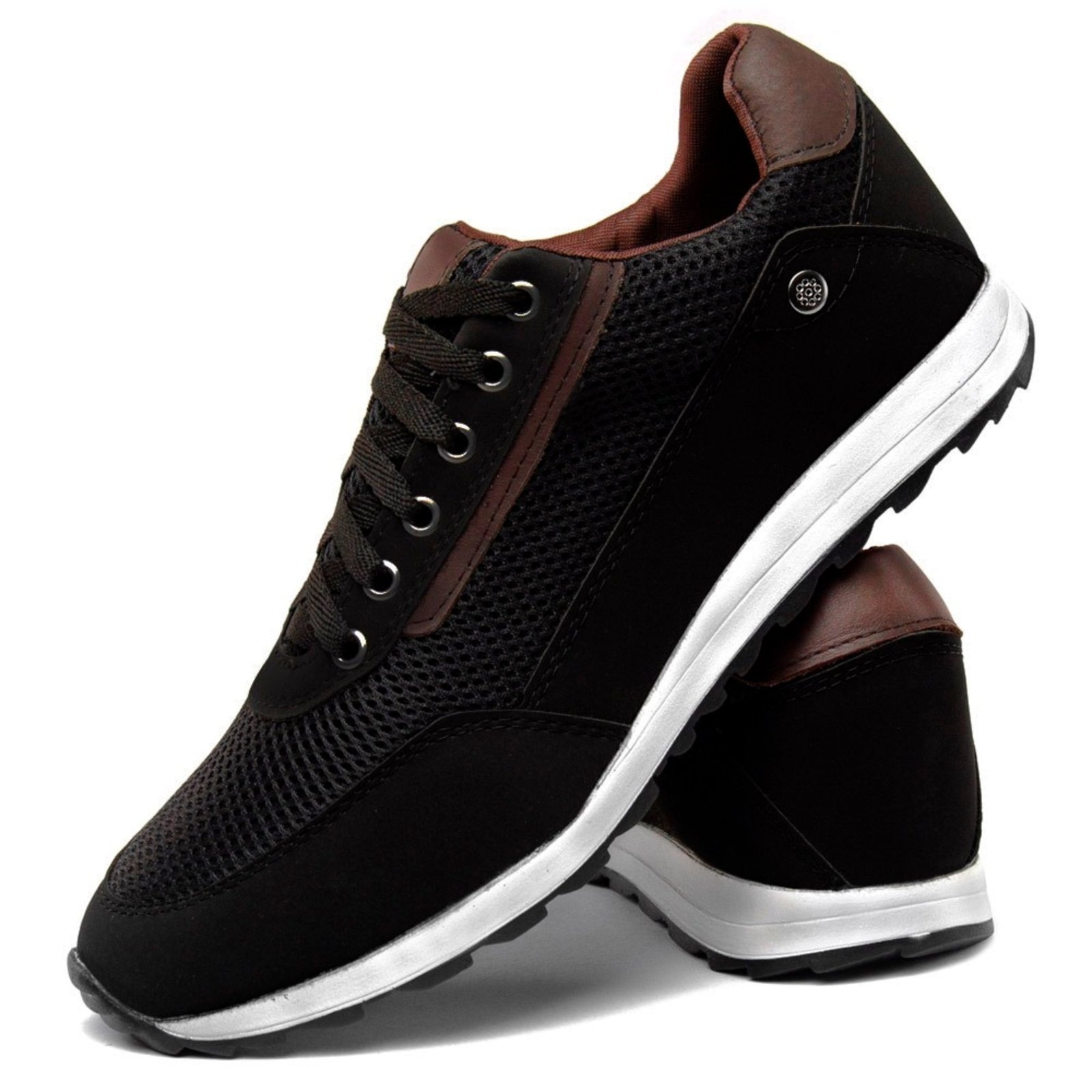 Imagem principal Sapato Sapatenis Jogger Jogging Masculino Amarrar Casual Miletto preto