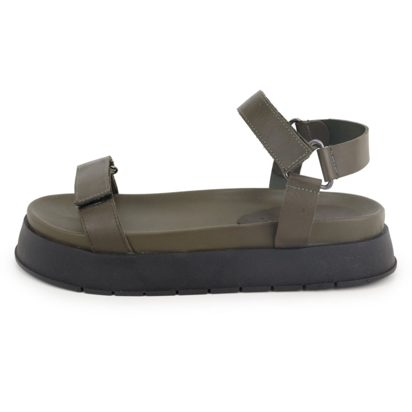 Imagem principal Sandália Papete Flatform Feminina Conforto em Couro Lacre Maria Paula Musgo MARIA PAULA verde militar