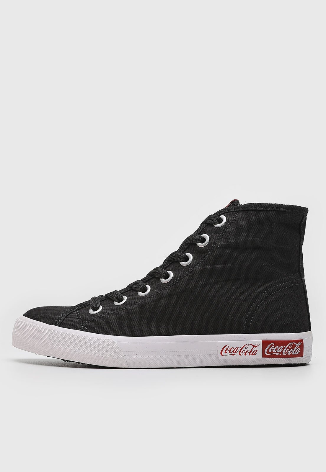 Imagem principal Tênis Feminino Coca-Cola Cano Alto Coca-Cola preto