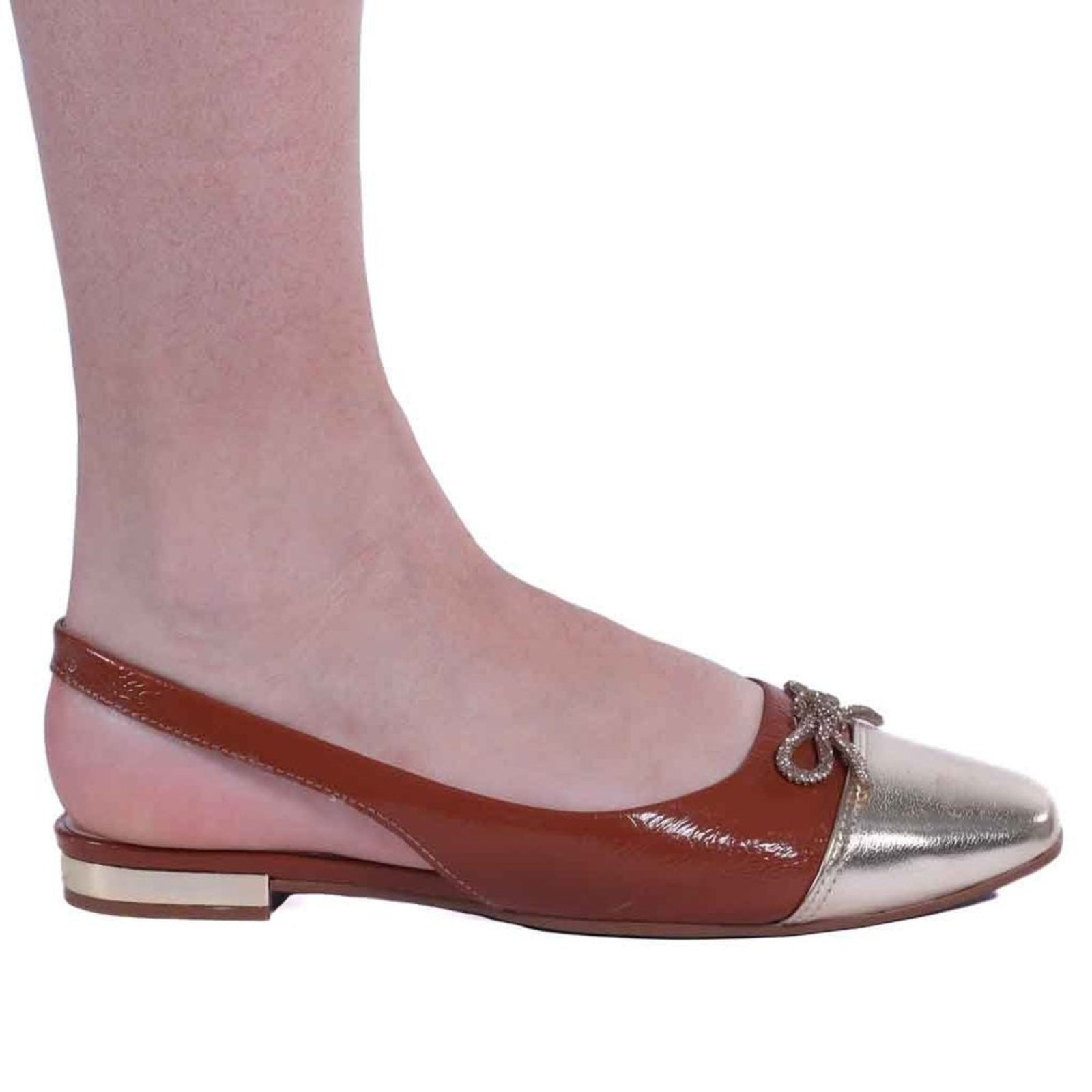 Imagem principal Sapatilha Feminina Zariff Slingback com Laço T1128-334 Zariff Zariff caramelo