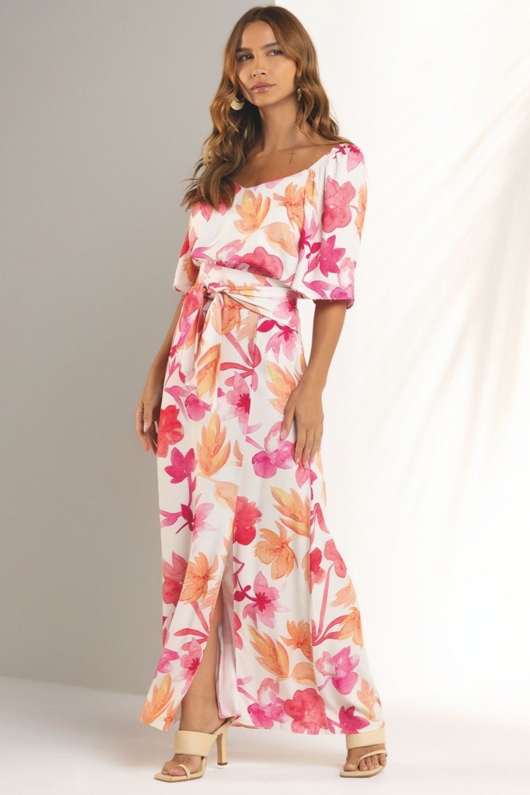 Imagem principal Saia Feminina Estampada Marialícia Marialícia bege