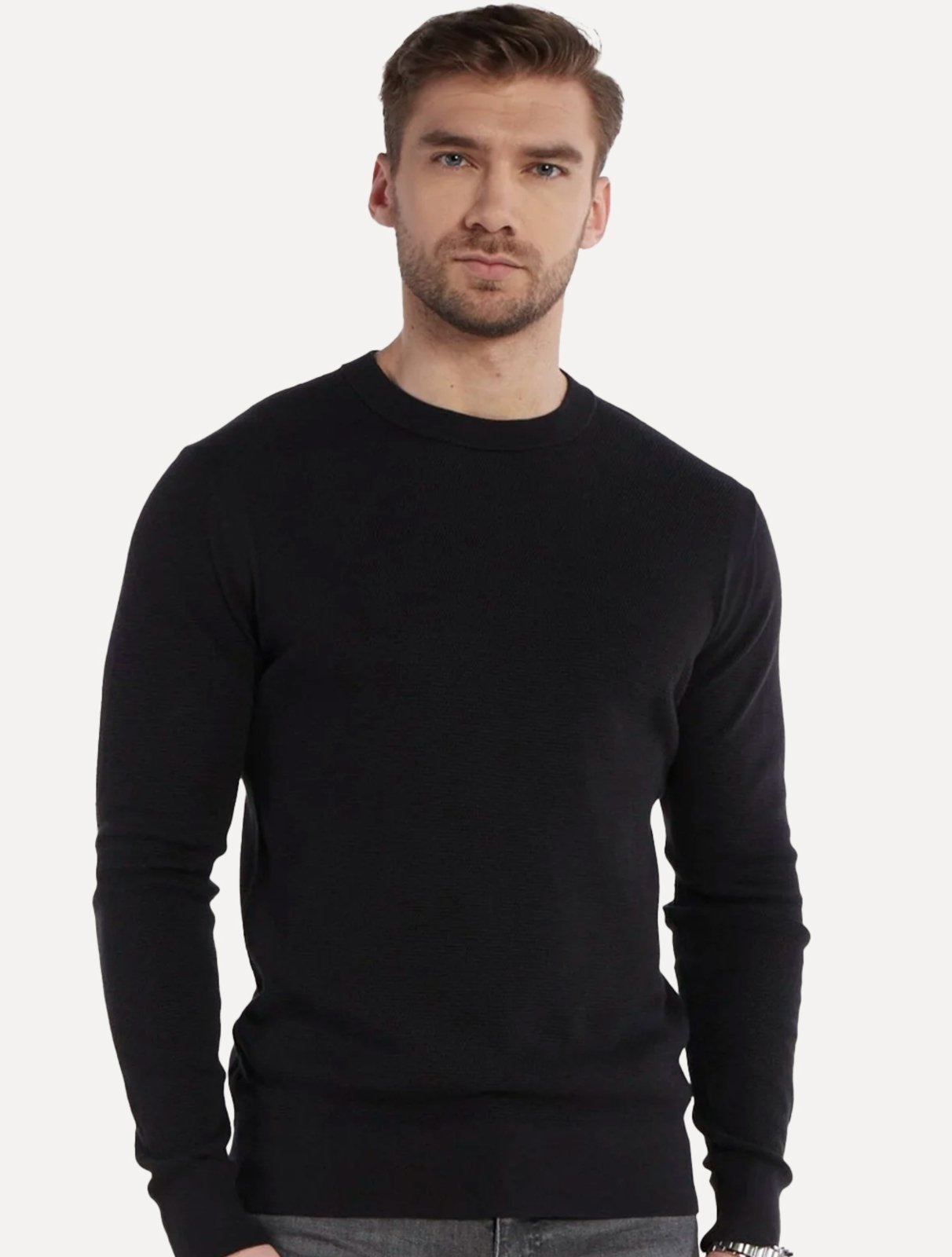 Imagem principal Moletom Calvin Klein Masculino Crewneck Piquet Tag Jogger Calvin Klein preto