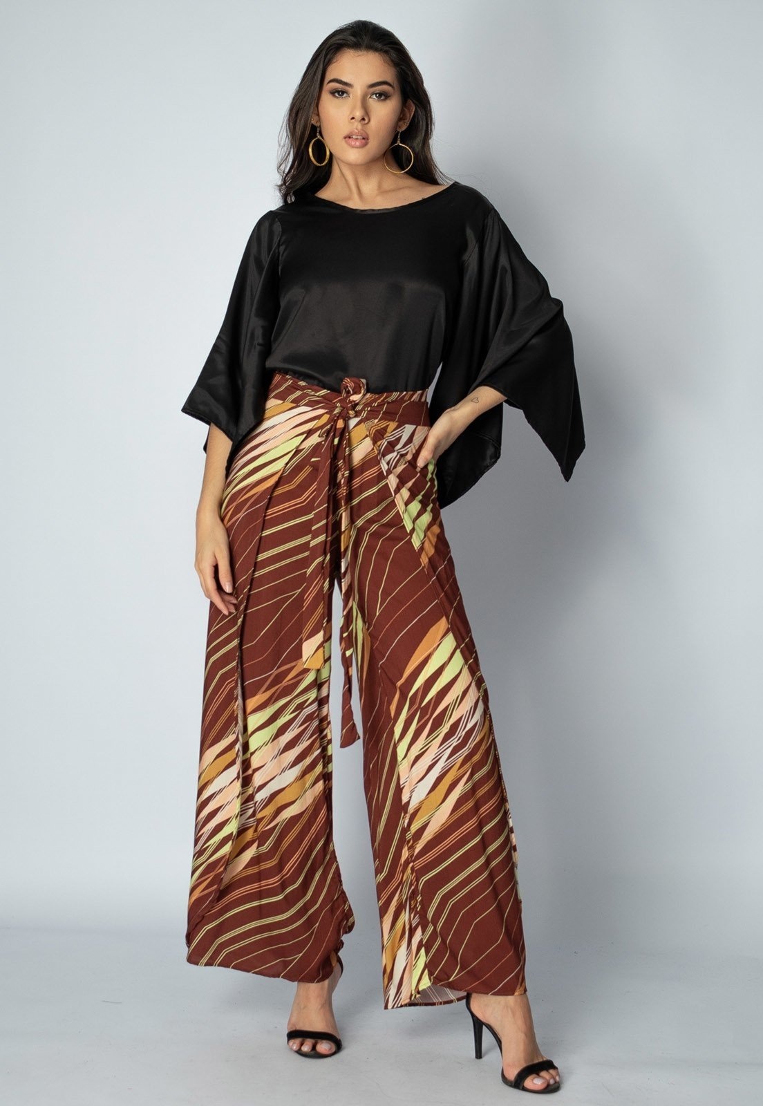 Imagem principal Calça Envelope Amazonia Vital Longa Viscose Background Amazonia Vital estampado/marrom/multicolorido