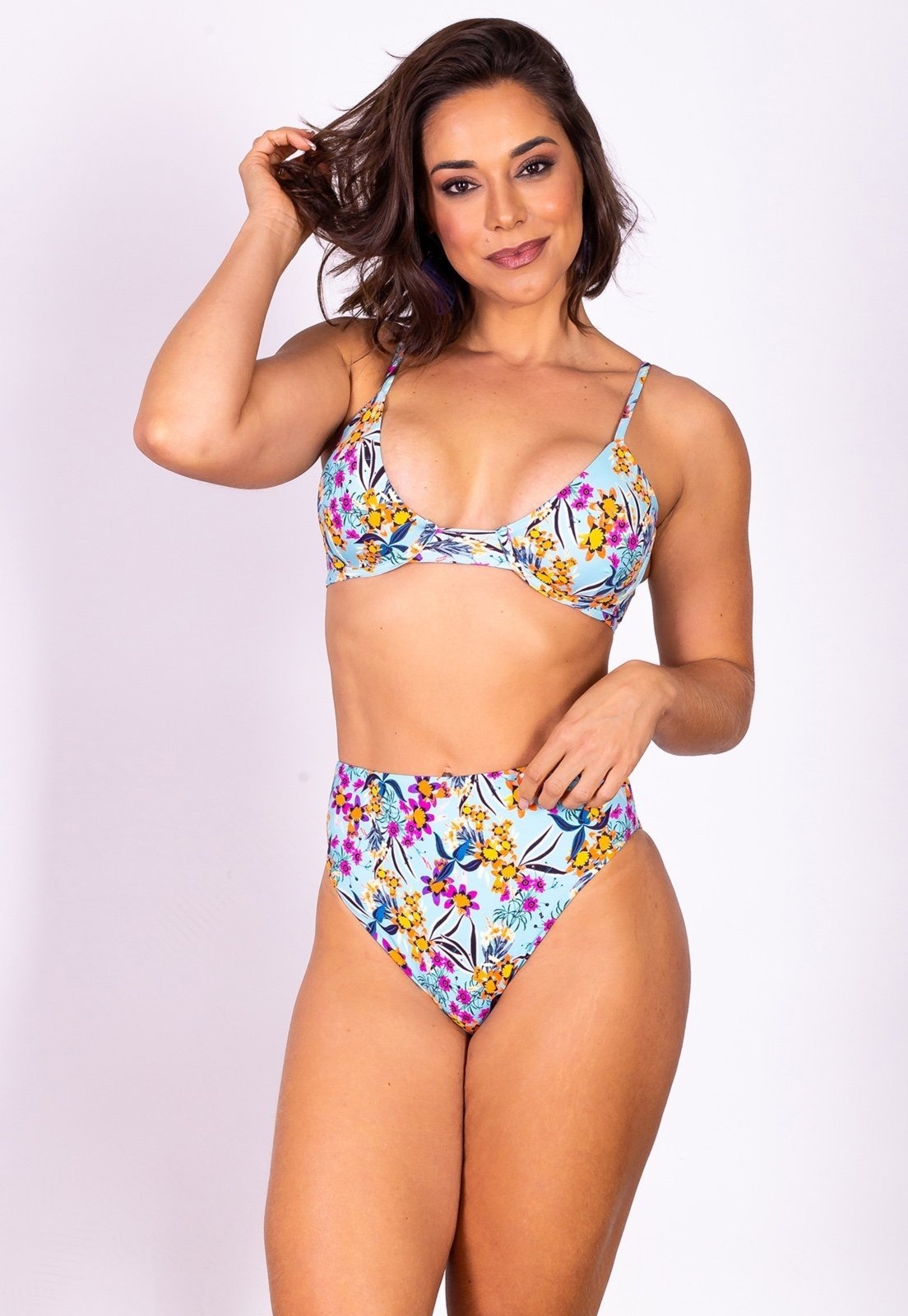 Imagem principal Biquíni Areia Branca Bio Lanai Hot Pant Estampado Floral Azul Areia Branca estampado azul