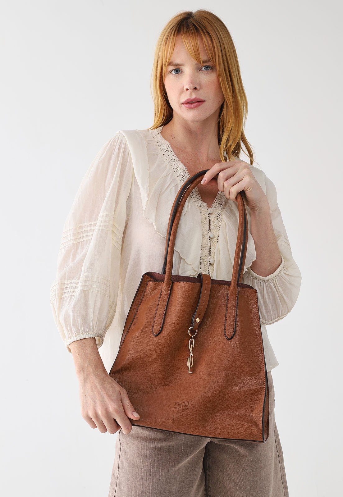 Imagem principal Kit Bolsa e Necessaire Feminina Santa Lolla Estruturada Santa Lolla caramelo