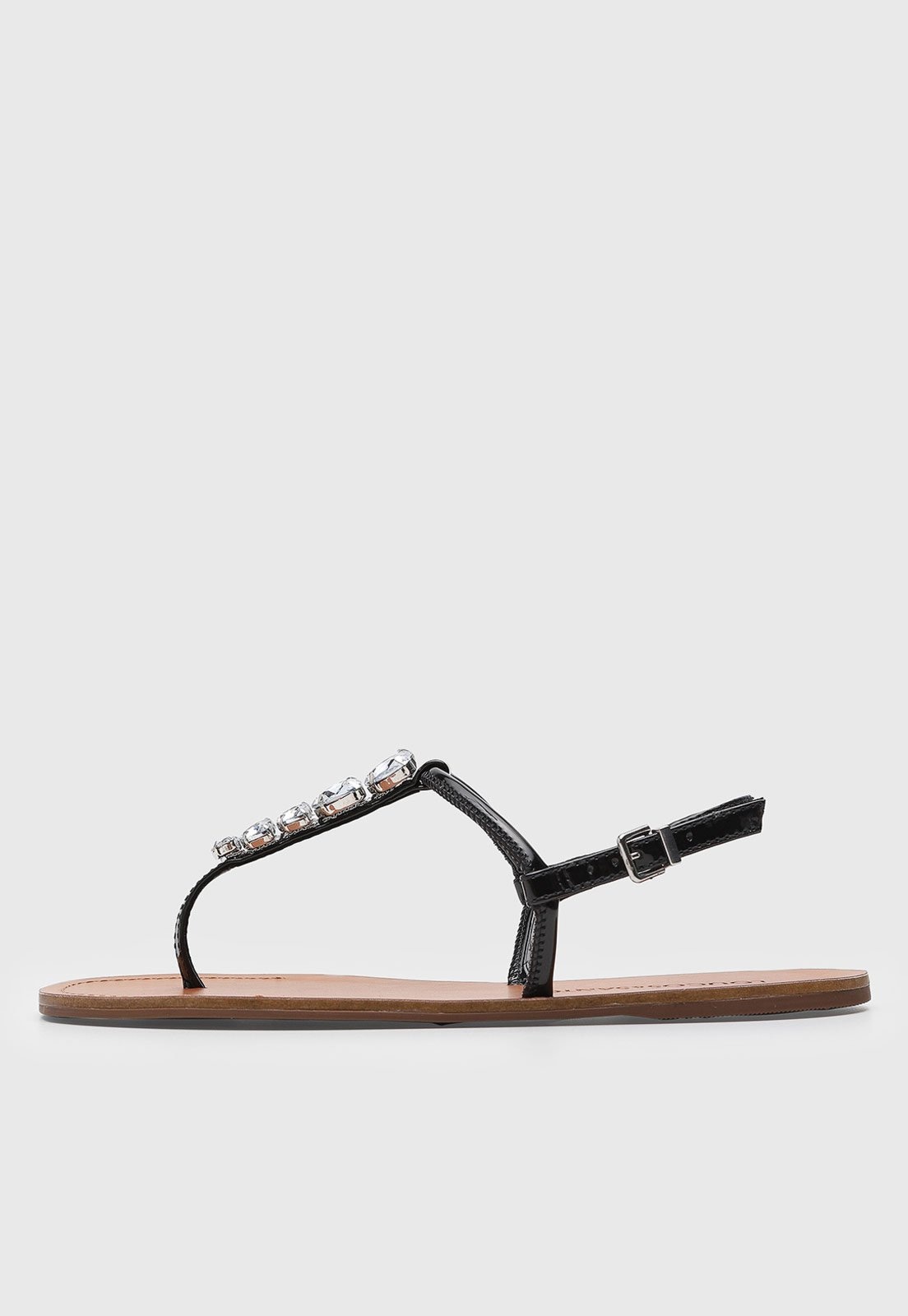 Imagem principal Rasteira Feminina Loucos e Santos Pedrarias Preta Loucos e Santos preto