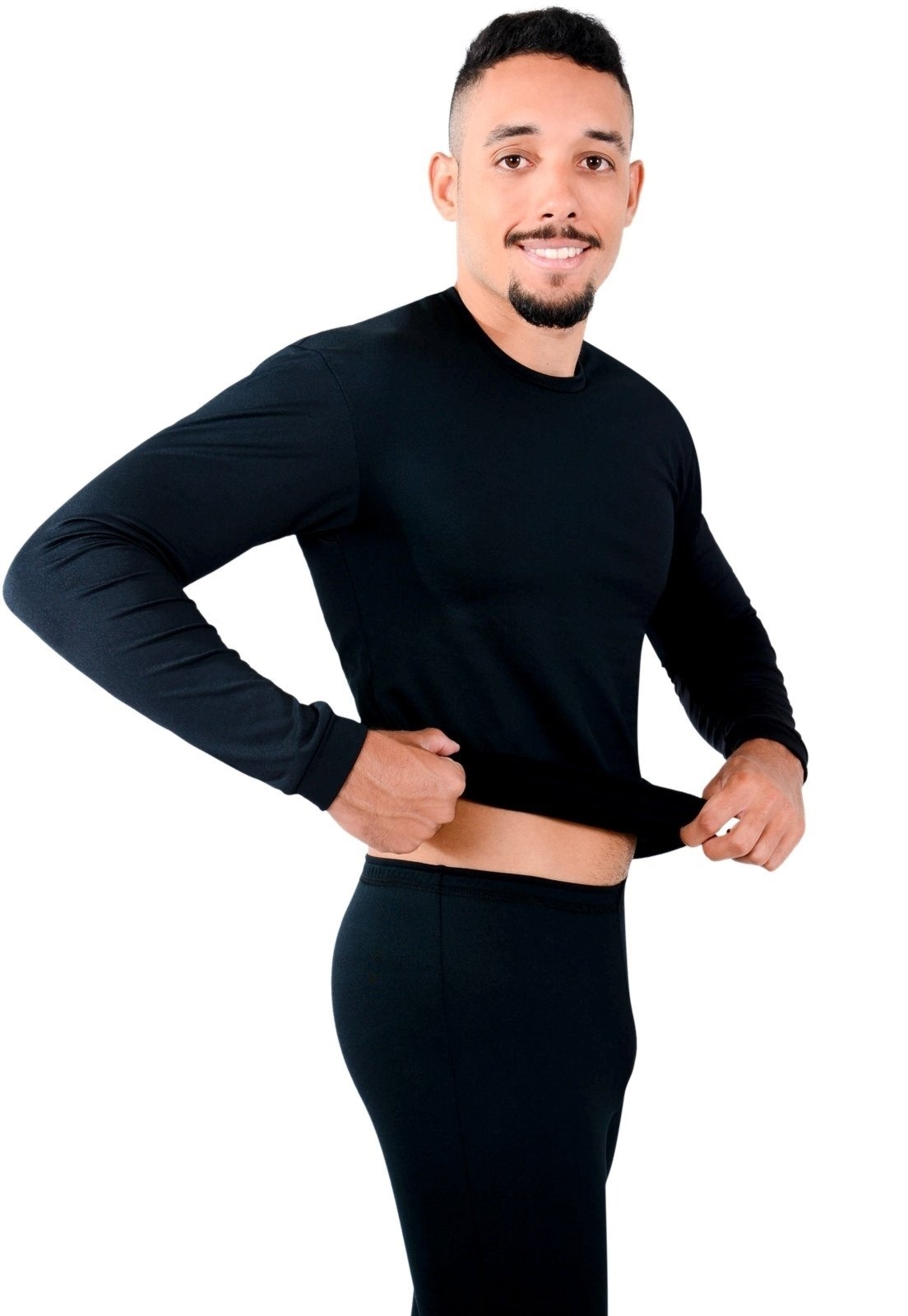 Imagem principal Calça Térmica RT Frio Extremo Masculina Segunda Pele 250g Peluciada com Fleece Inverno Viagem Neve Moto Esportes Outdoor Roupas Térmicas preto