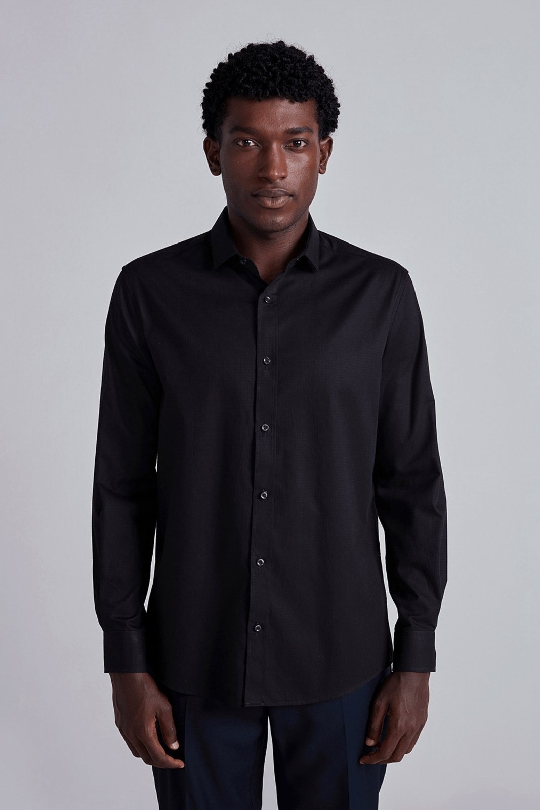 Imagem principal HIGHSTIL Camisa Social Lisa Algodão Egípcio Slim Fit HIGHSTIL preto