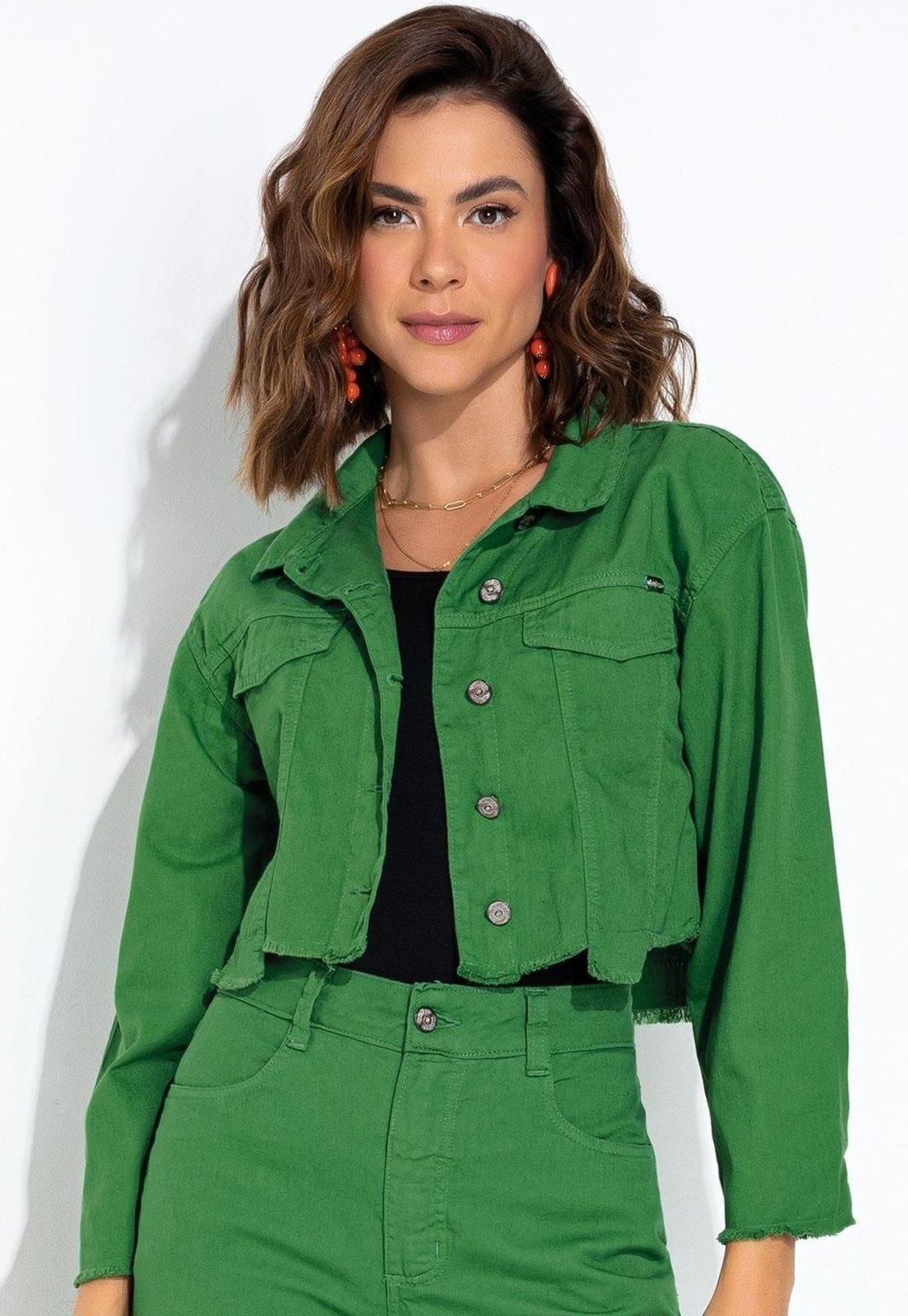 Imagem principal Casaco Em Jeans Quintess verde