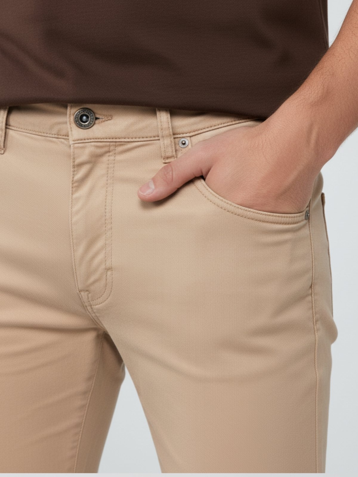 Imagem principal Calça Sarja Masculina Alpha Street Wear Confortável e Básica Alpha Street Wear bege