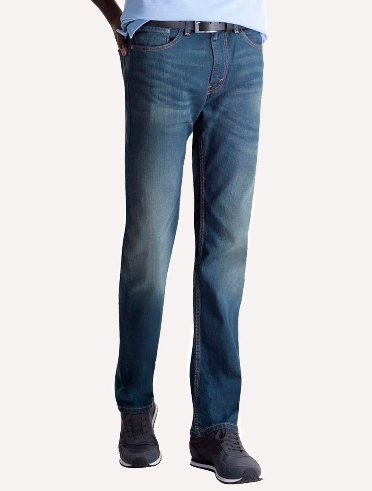Imagem principal Calça Levis Jeans Masculina 505 Regular Stretch Greenish Washed Médio Levis azul