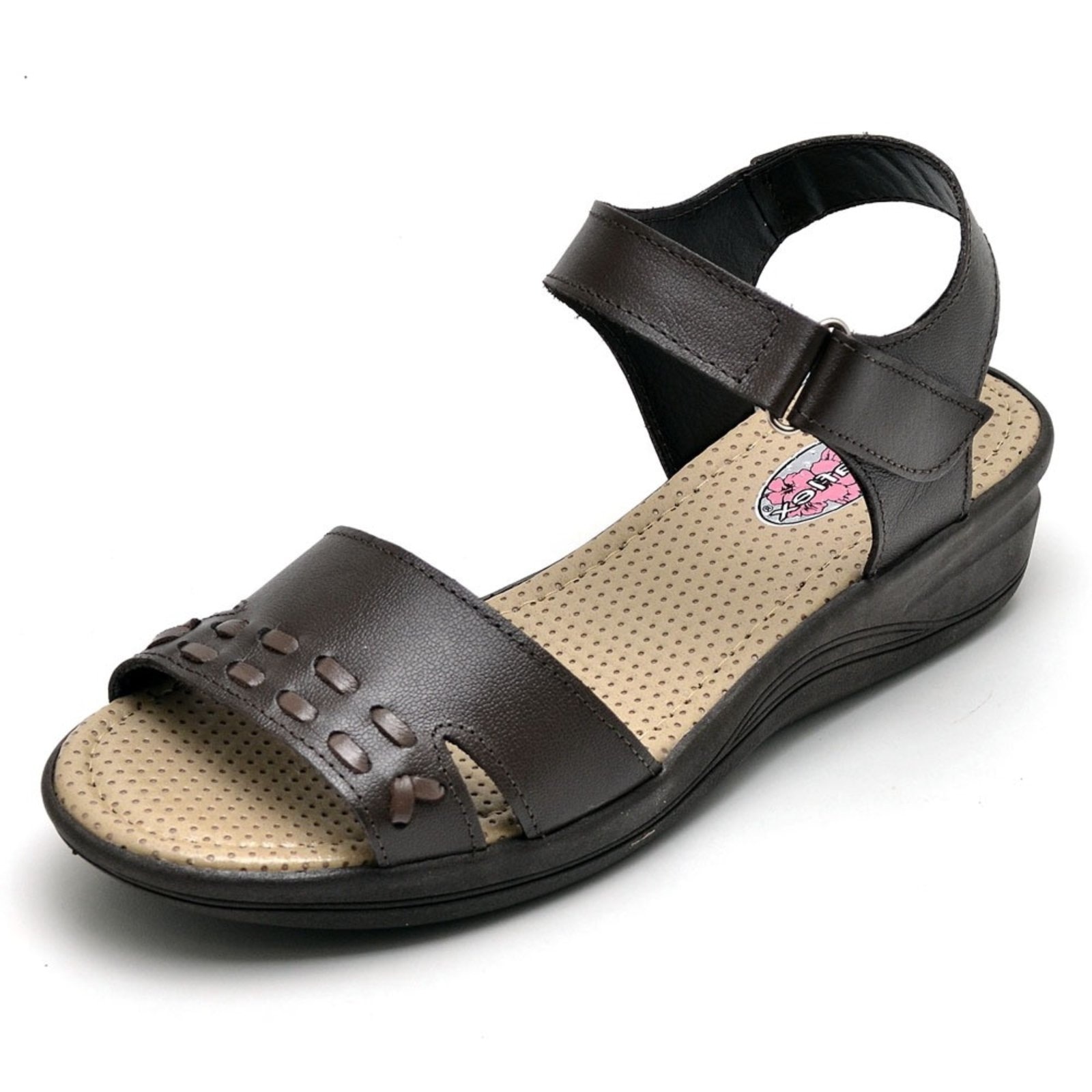 Imagem principal Sandália Anabela Ortopédica Conforto em Couro 230 Café Pizaflex marrom