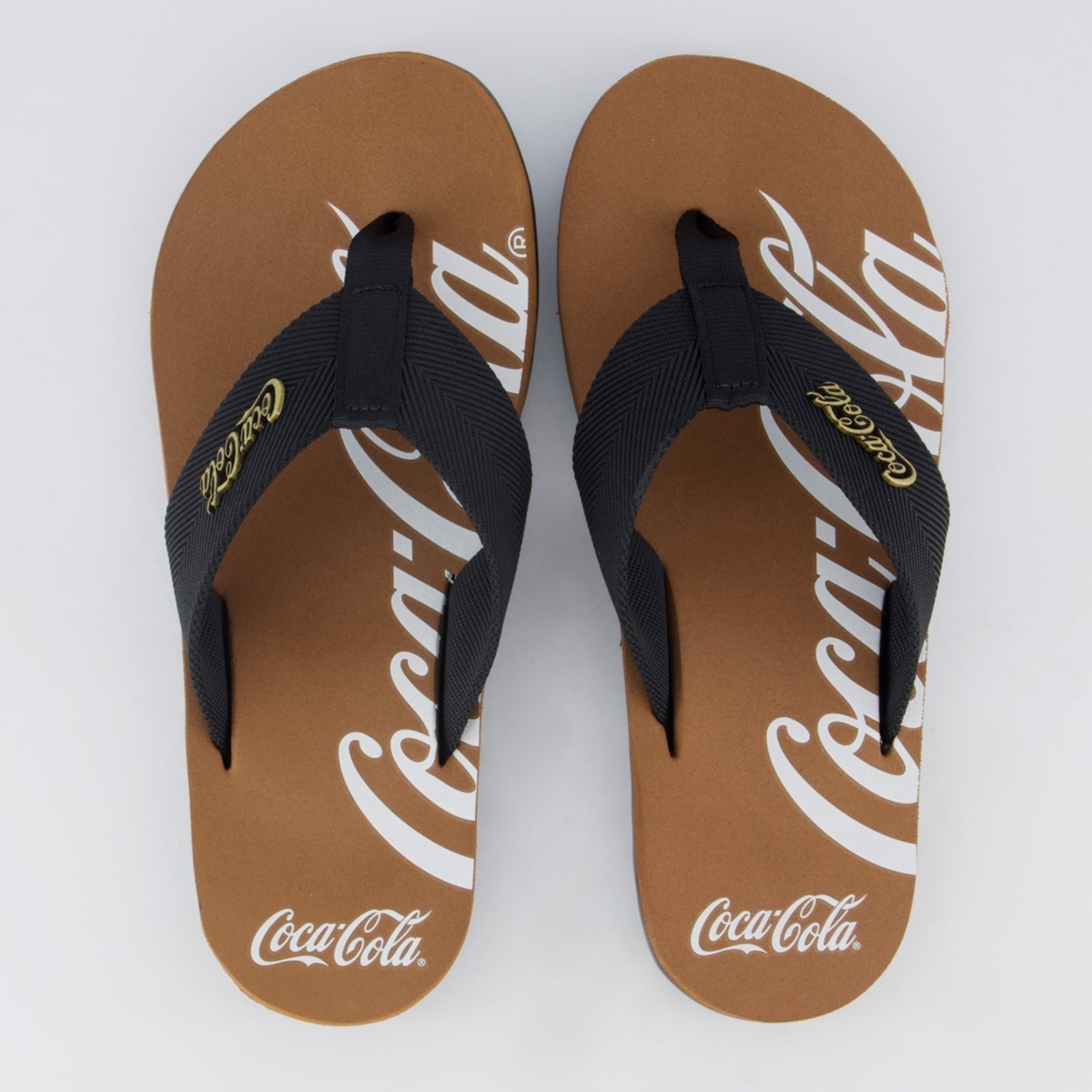Imagem principal Chinelo Coca Cola Wave Spencerian e Preto Coca-Cola marrom