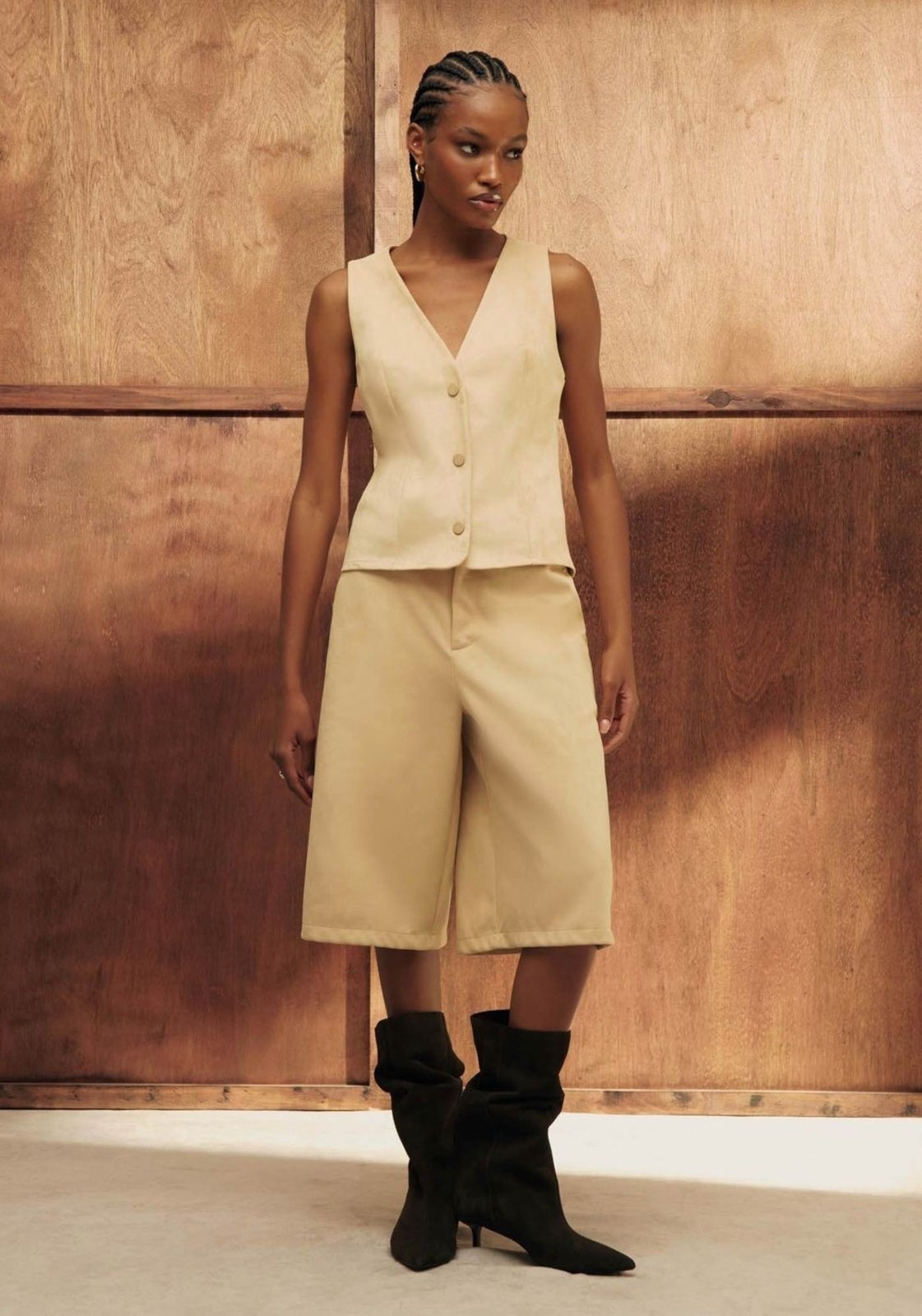 Imagem principal Colete Ajustado Alongado My Favorite Things bege