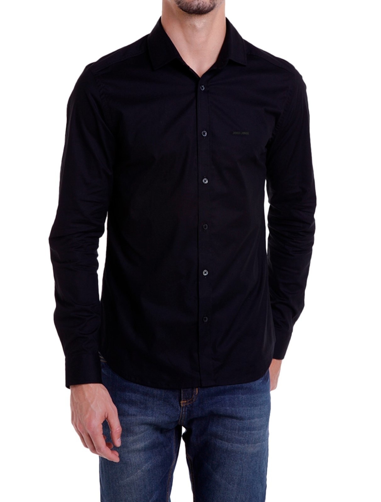 Imagem principal Camisa John John Masculina New Slim Logo Preta John John preto