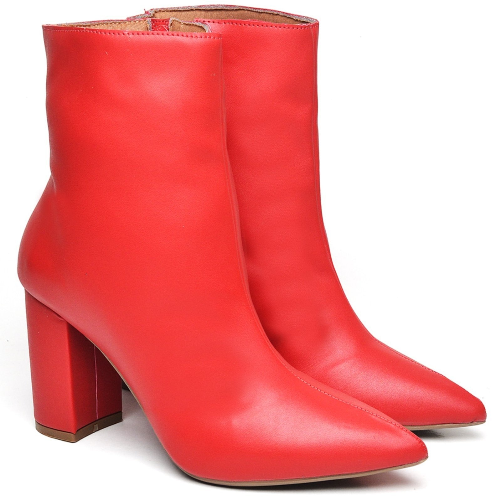 Imagem principal Bota Cano Curto Salto Grosso Médio Napa Ella's ZAFREM vermelho