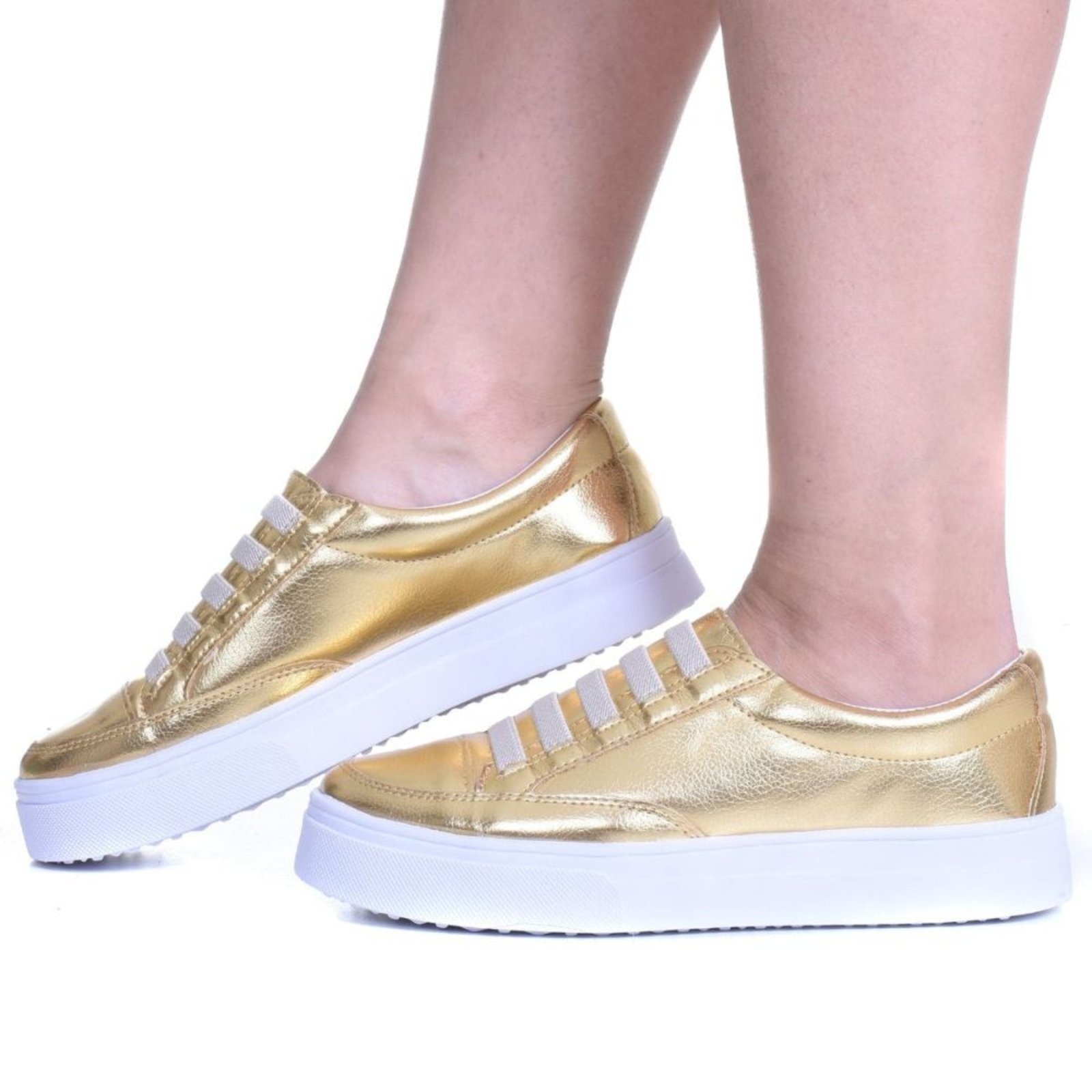 Imagem principal Tênis Feminino Casual Flatform Metalizado ROMEU E JULIETA SHOES dourado
