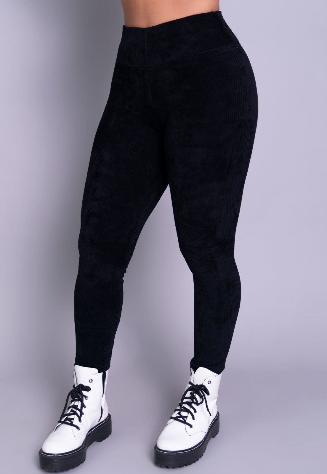 Imagem principal Calça Feminina Legging WLS Modas Veludo Cotelê WLS Modas preto