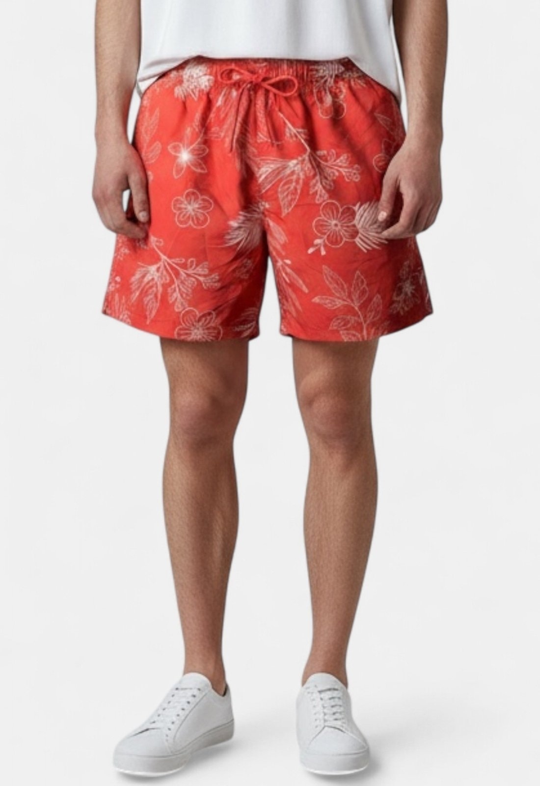 Imagem principal Shorts Areia Branca Yacht Resort Floral Areia Branca vermelho