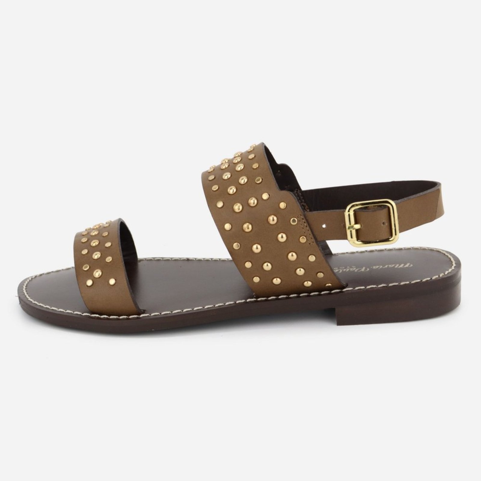 Imagem principal Rasteira Hotfix Maria Paula Couro Rasteirinha MARIA PAULA marrom