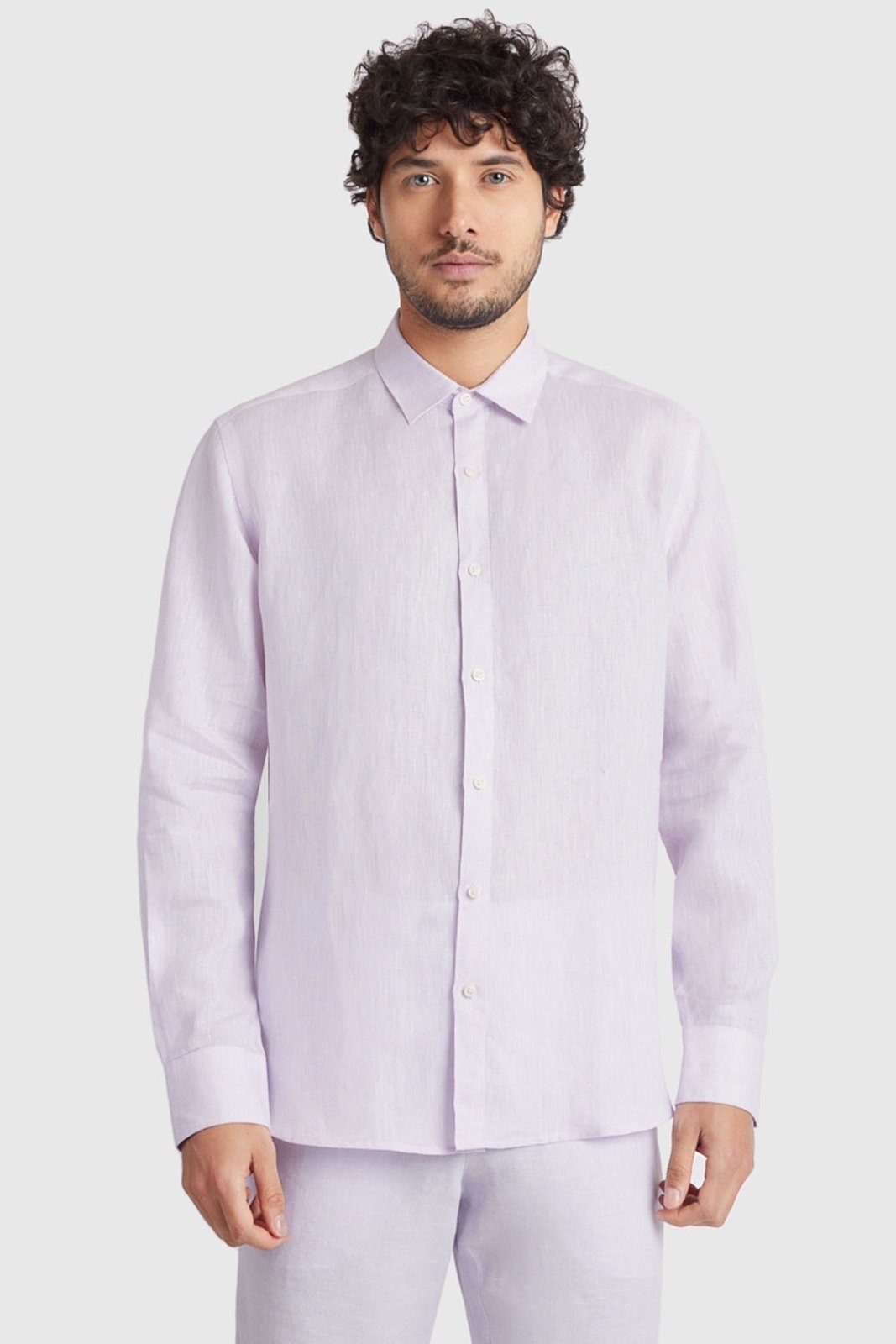 Imagem principal Camisa Aramis Manga Longa Slim Linho Irlandês Lilas Claro - G Aramis roxo