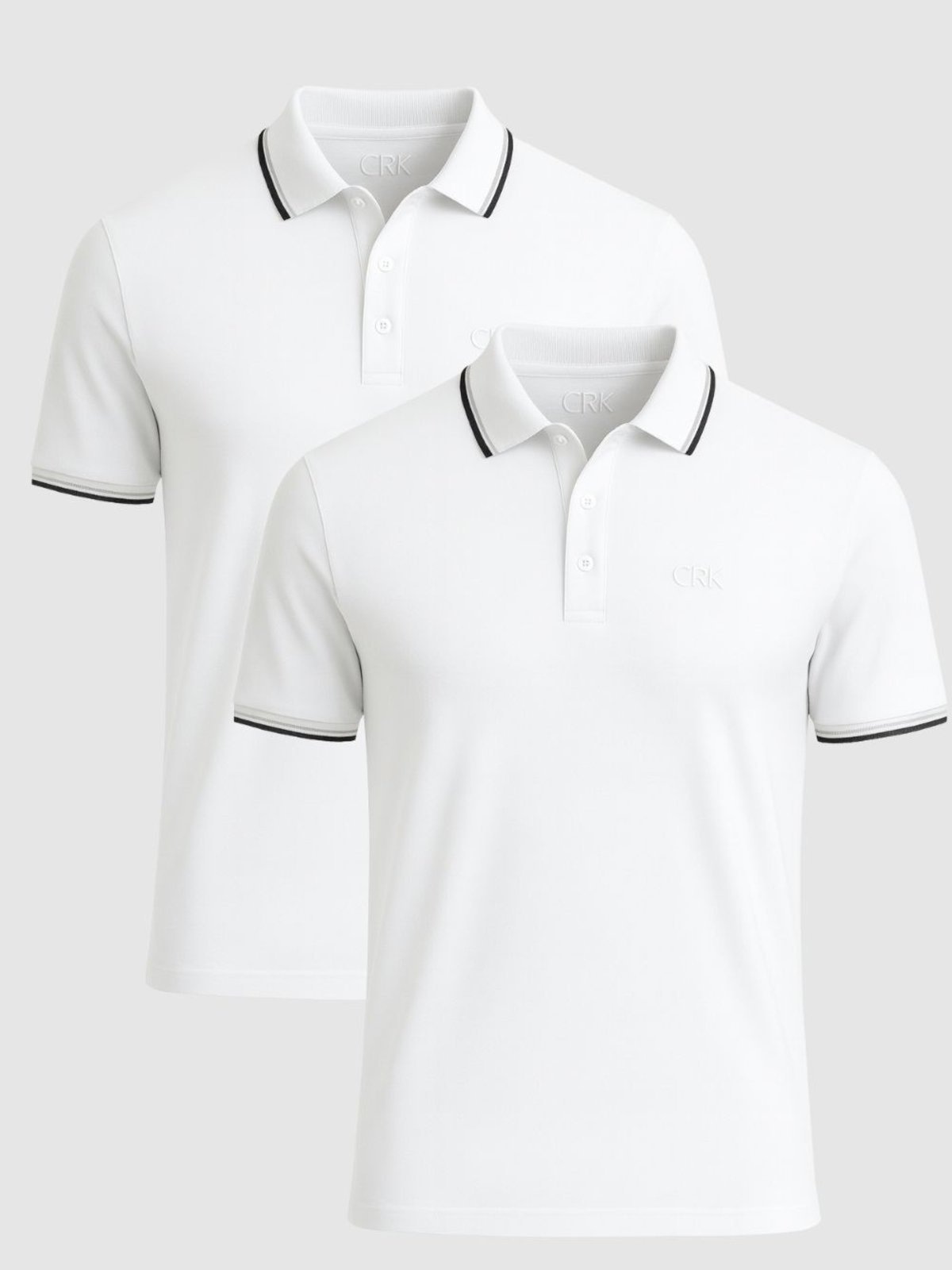 Imagem principal Kit 2 Camisas Polo Masculina Básica Crocker - 50727 Crocker branco
