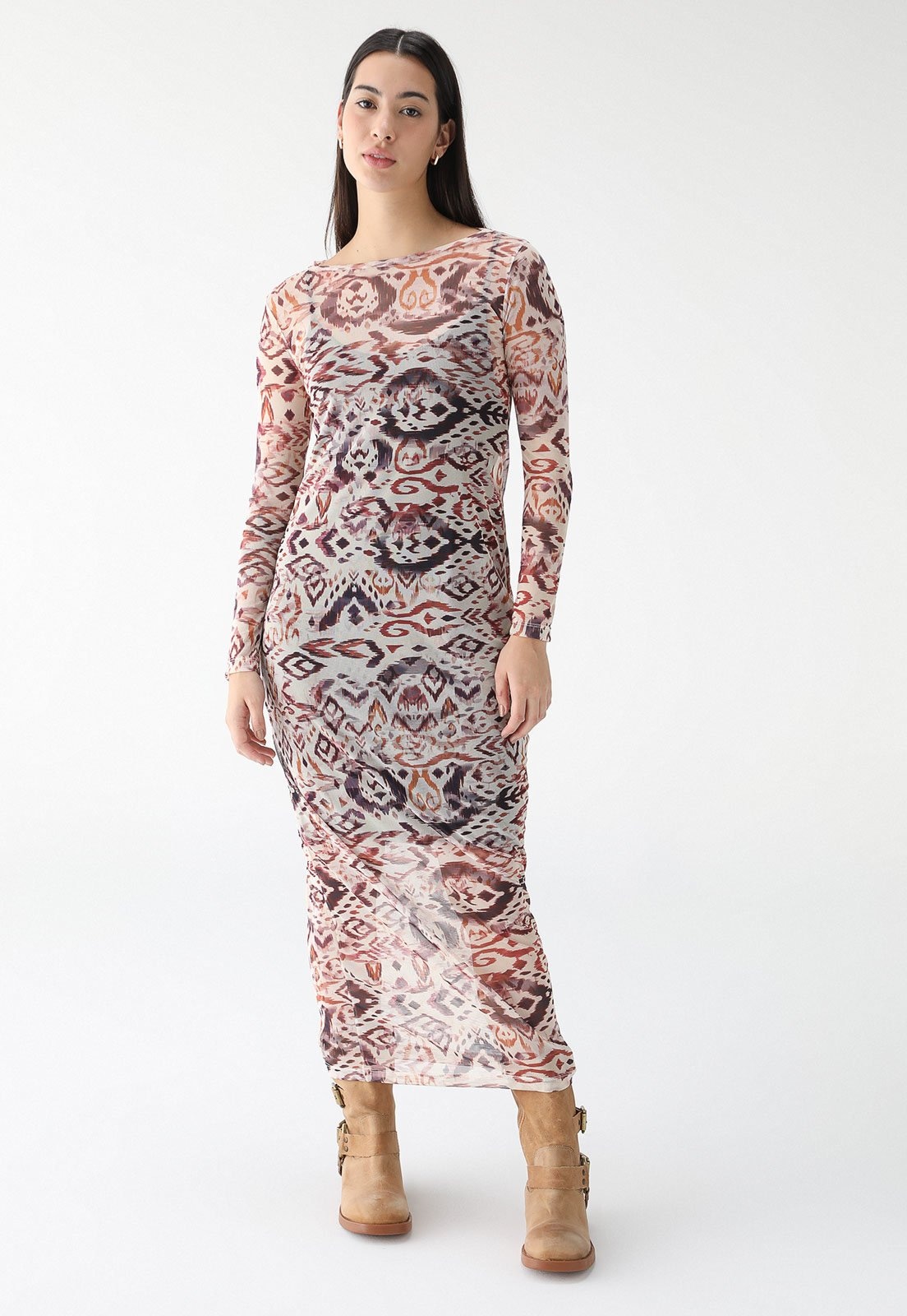 Imagem principal Vestido Tule Animale Jeans Longa Est Ikat Tapeçaria Off-White Animale Jeans off-white white