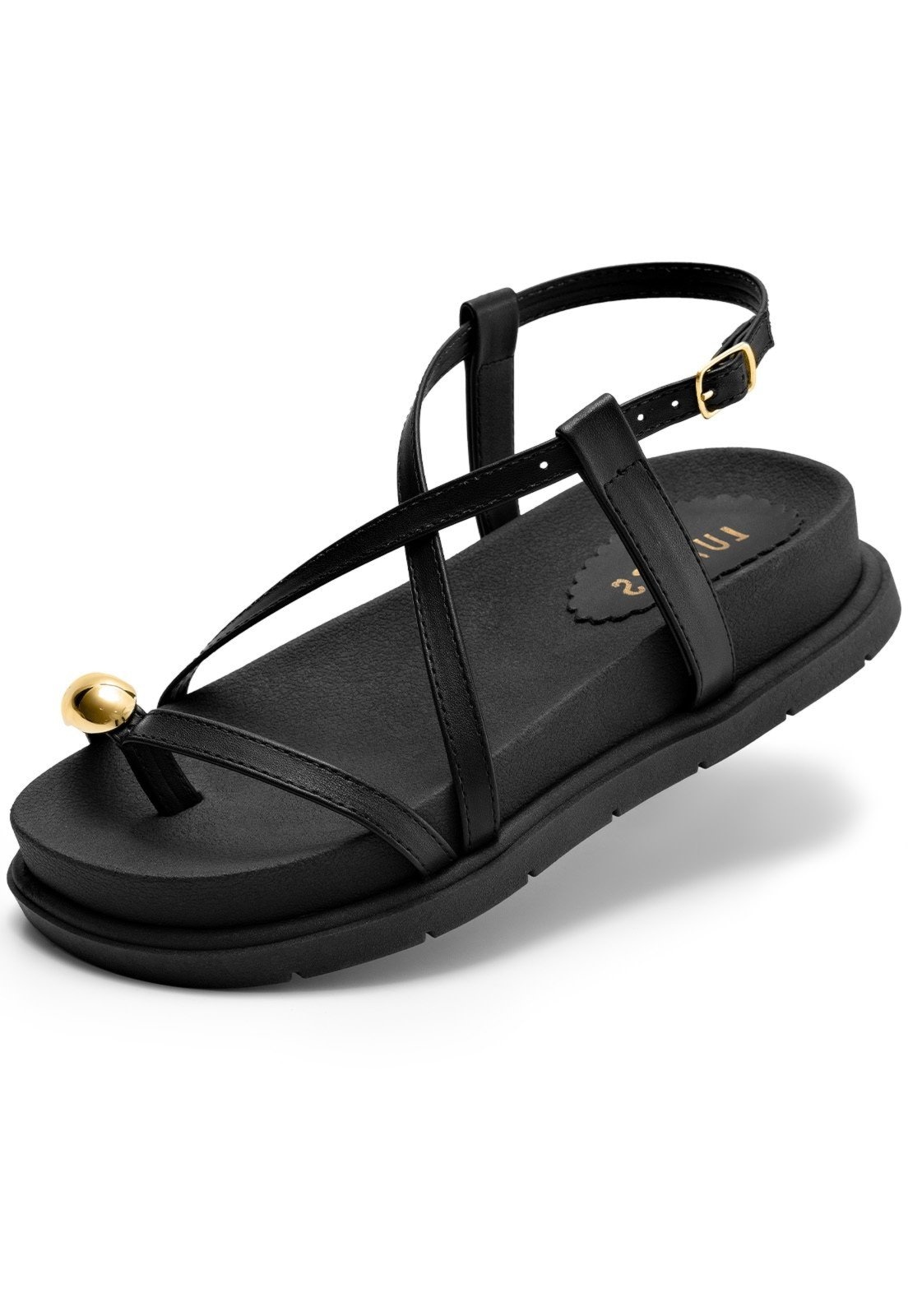 Imagem principal Sandália Papete Feminina Lumiss Confortável Tira Enfeite Metalizado Blogueira LUMISS preto