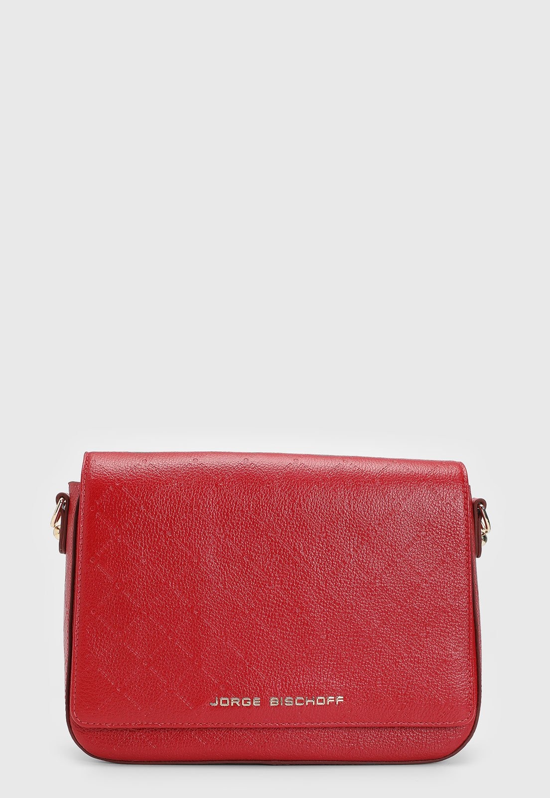 Imagem principal Bolsa Transversal Feminina Jorge Bischoff Monograma Alça Ajustável Vermelha Jorge Bischoff vermelho