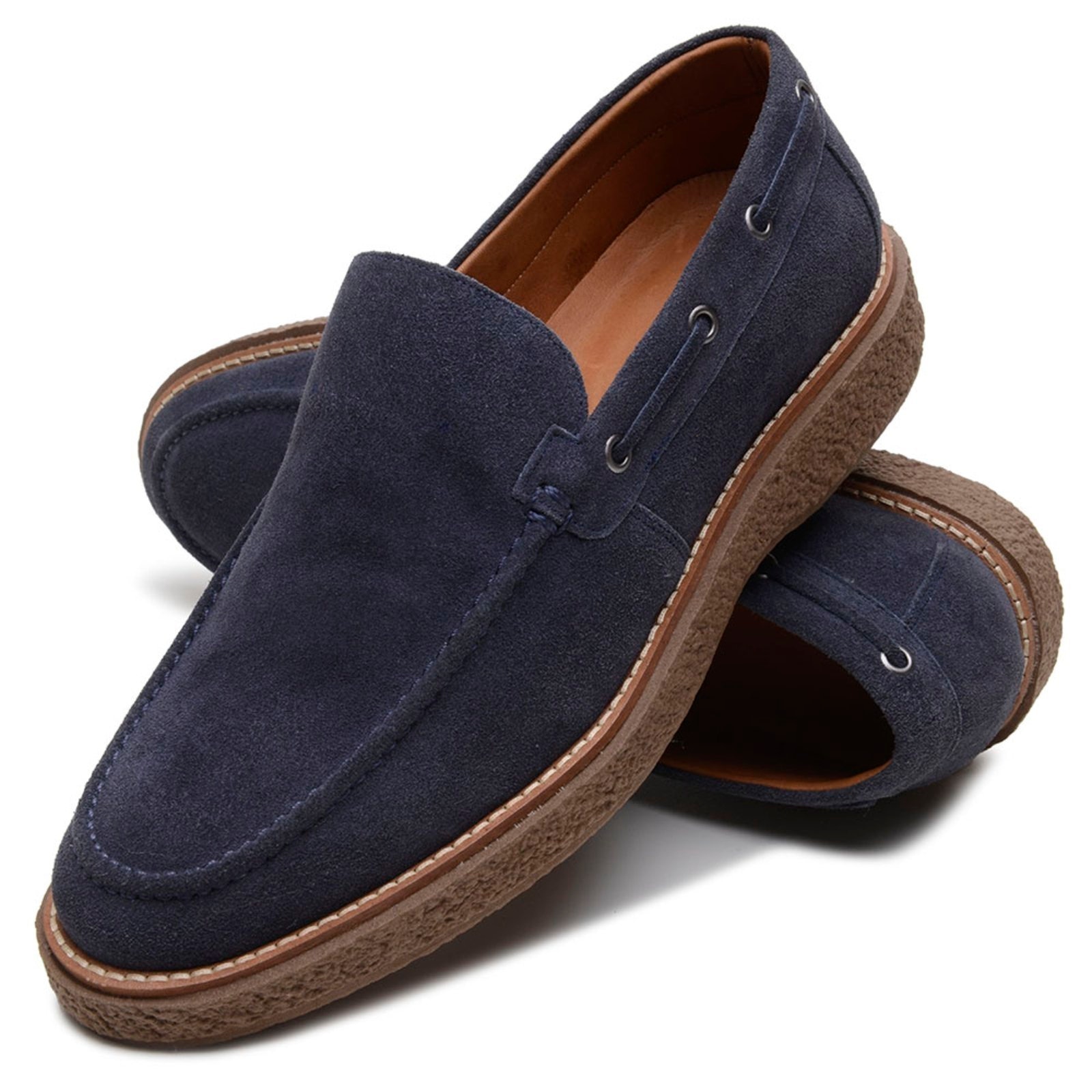 Imagem principal Sapato Dockside Masculino Veritimo Slip On Em Couro Casual Sofisticado Camurça Conforto Azul Veritimo azul marinho