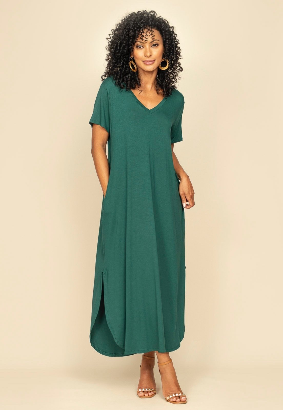 Imagem principal Vestido Midi Abapã Malha com Bolso Jade Amazonia Vital verde