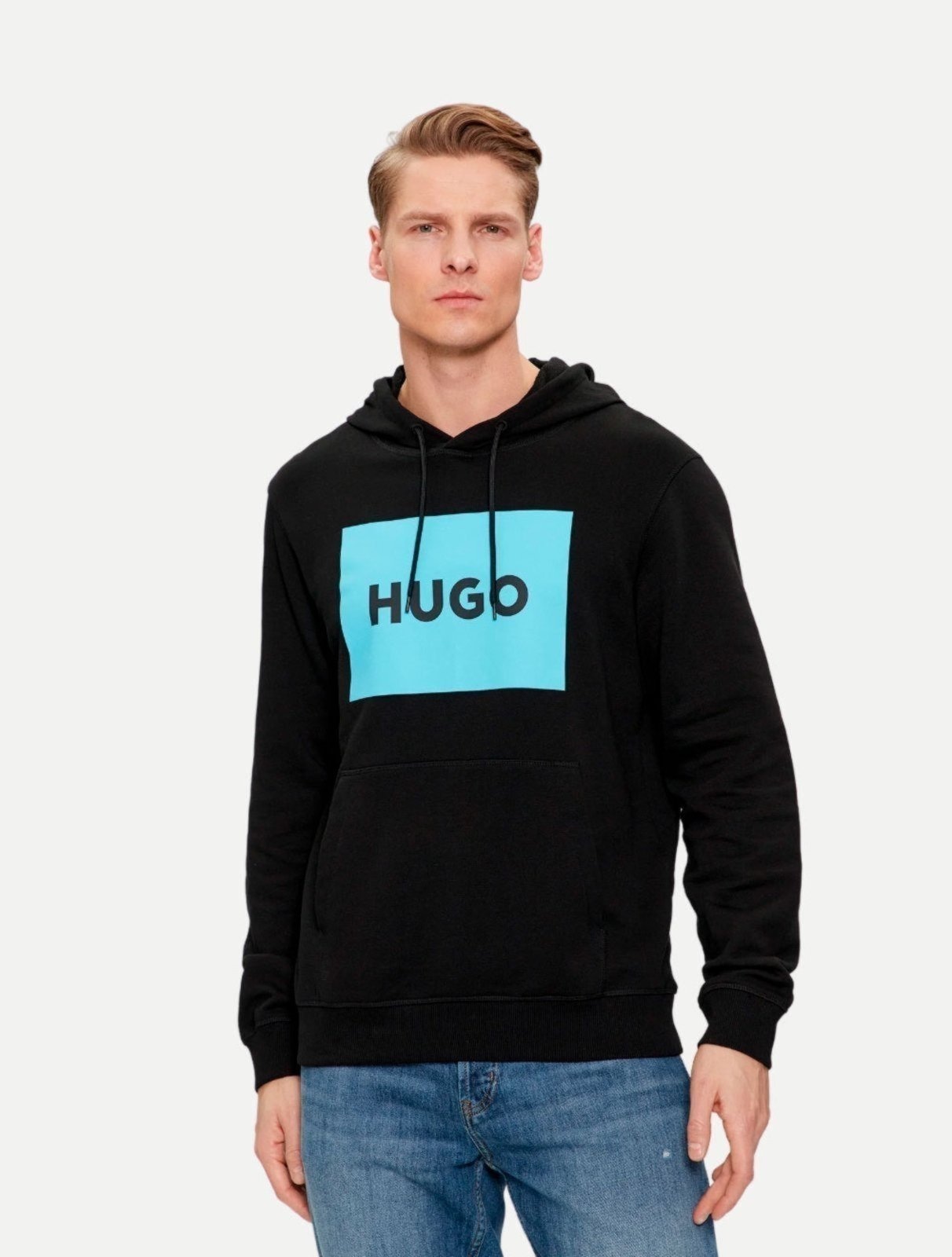 Imagem principal Blusa Hugo Boss Masculina Moletom Regular Duratschi 223 Preto Celeste Hugo Boss azul