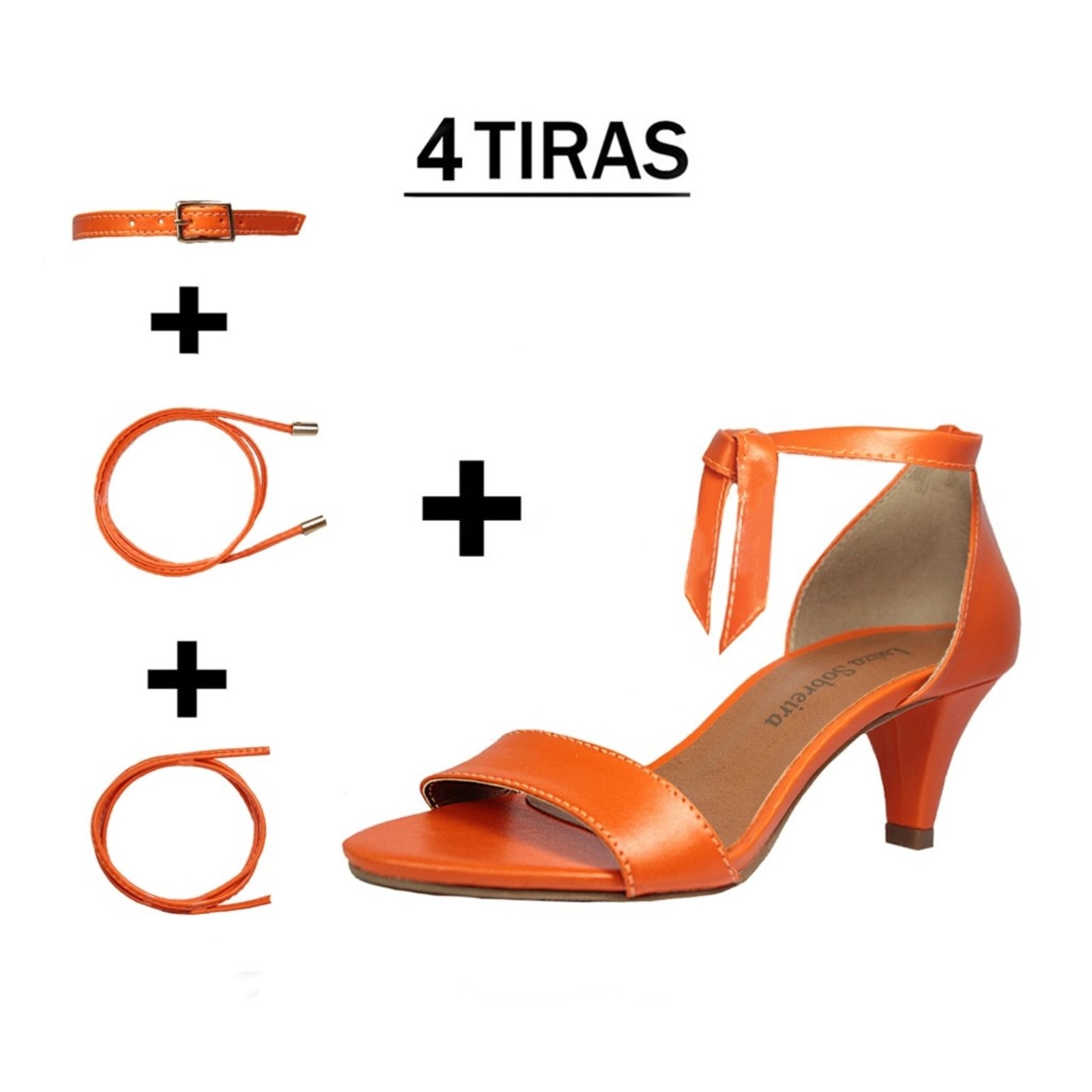 Imagem principal Sandália Troca Tira Salto Baixo Fino Luiza Sobreira Couro Mod. 2017-2 Luiza Sobreira laranja