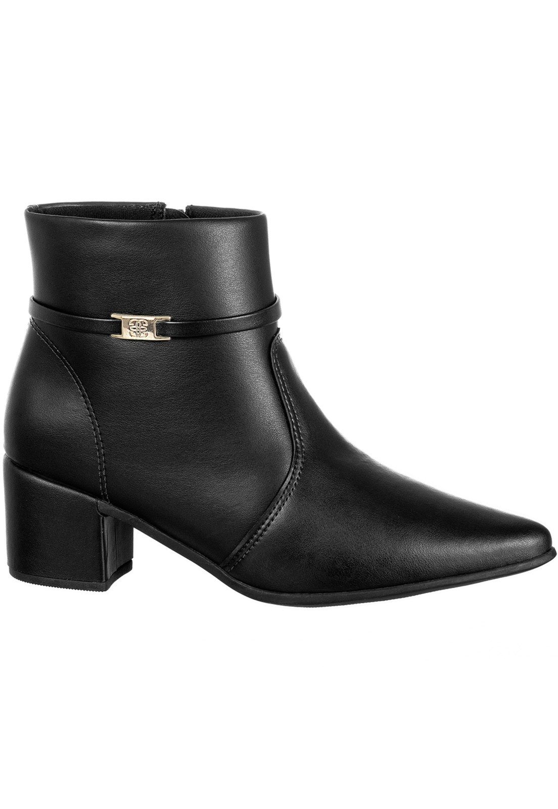 Imagem principal Bota Bico Fino Gigil Salto Grosso Médio Metal Gigil preto