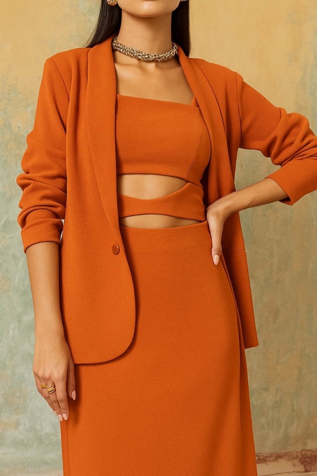 Imagem principal Vestido Vanibele Midi Terracota Vanibele marrom