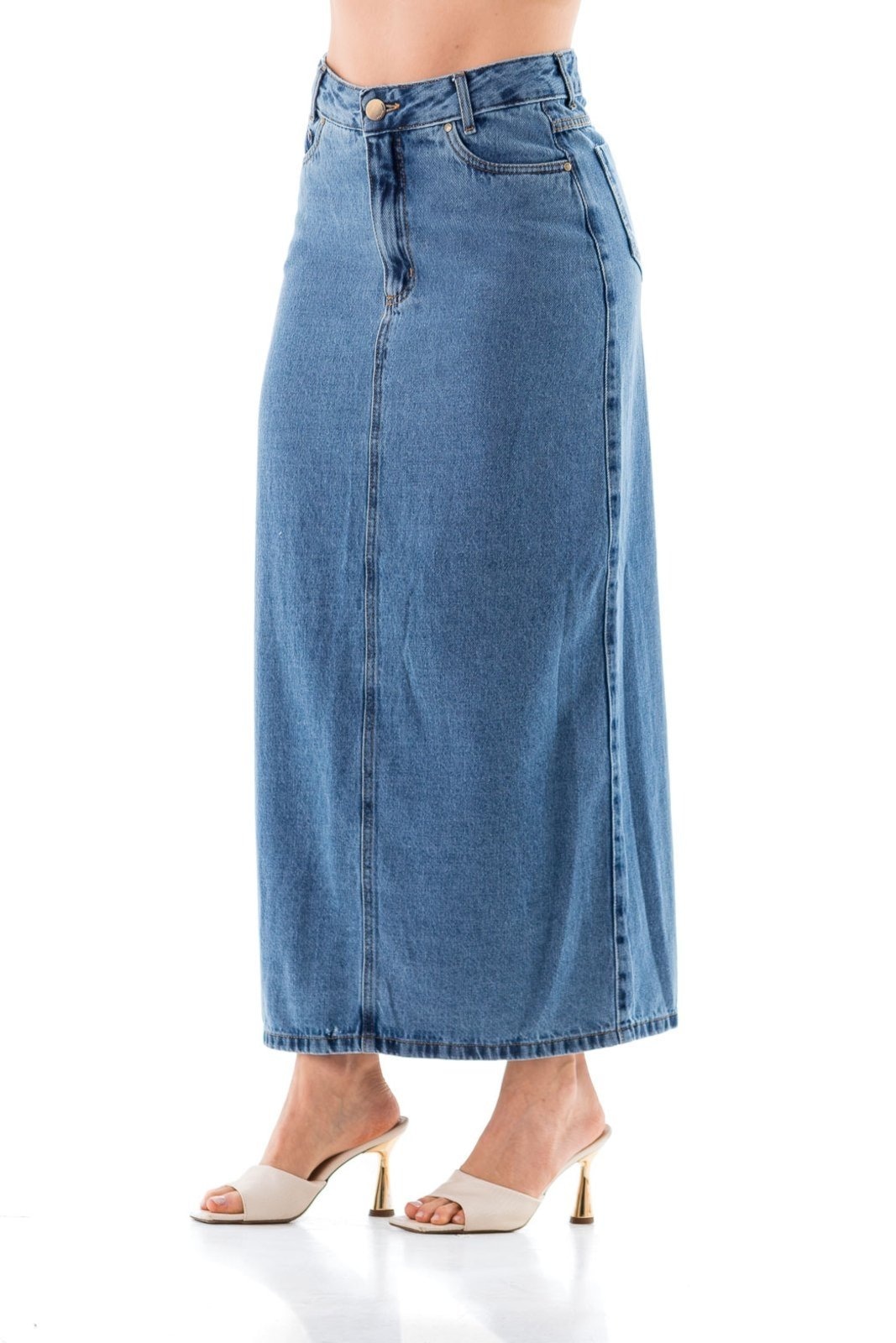 Imagem principal Saia Feminina Arauto Maxi Longa ARAUTO JEANS azul/jeans