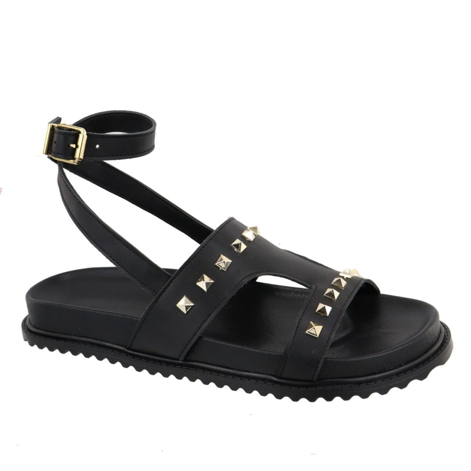 Imagem principal Sandalia Papete Rasteira Flat Feminina Preta Piramide TELLINI STORE preto