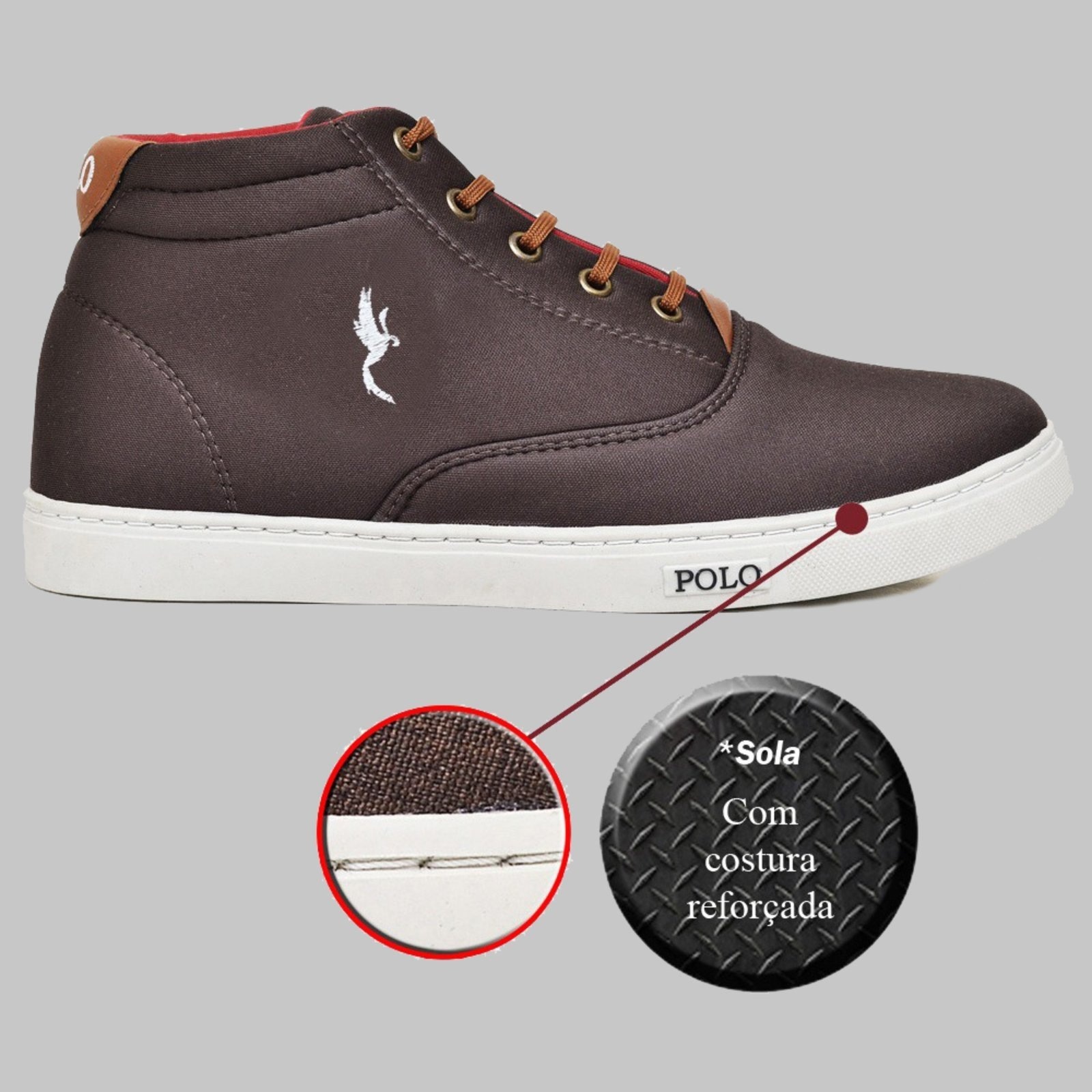 Imagem principal Sapatênis Masculino Cano Médio 7800 Café Polo Blu Footworks café blu