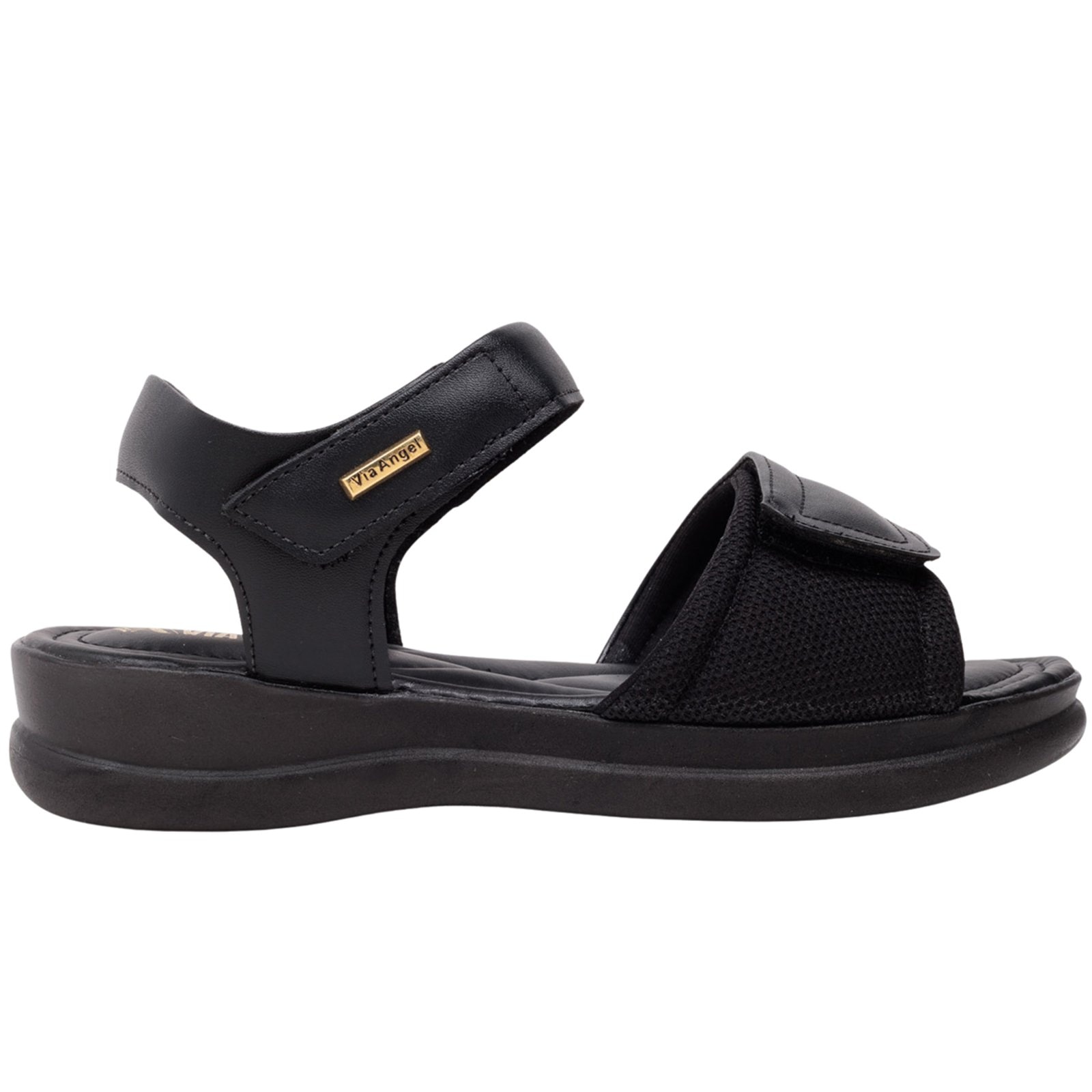 Imagem principal Sandália Feminina Ortopédica Papete Via Angel Estilosa Casual leve Confortável 9603 VIA ANGEL preto