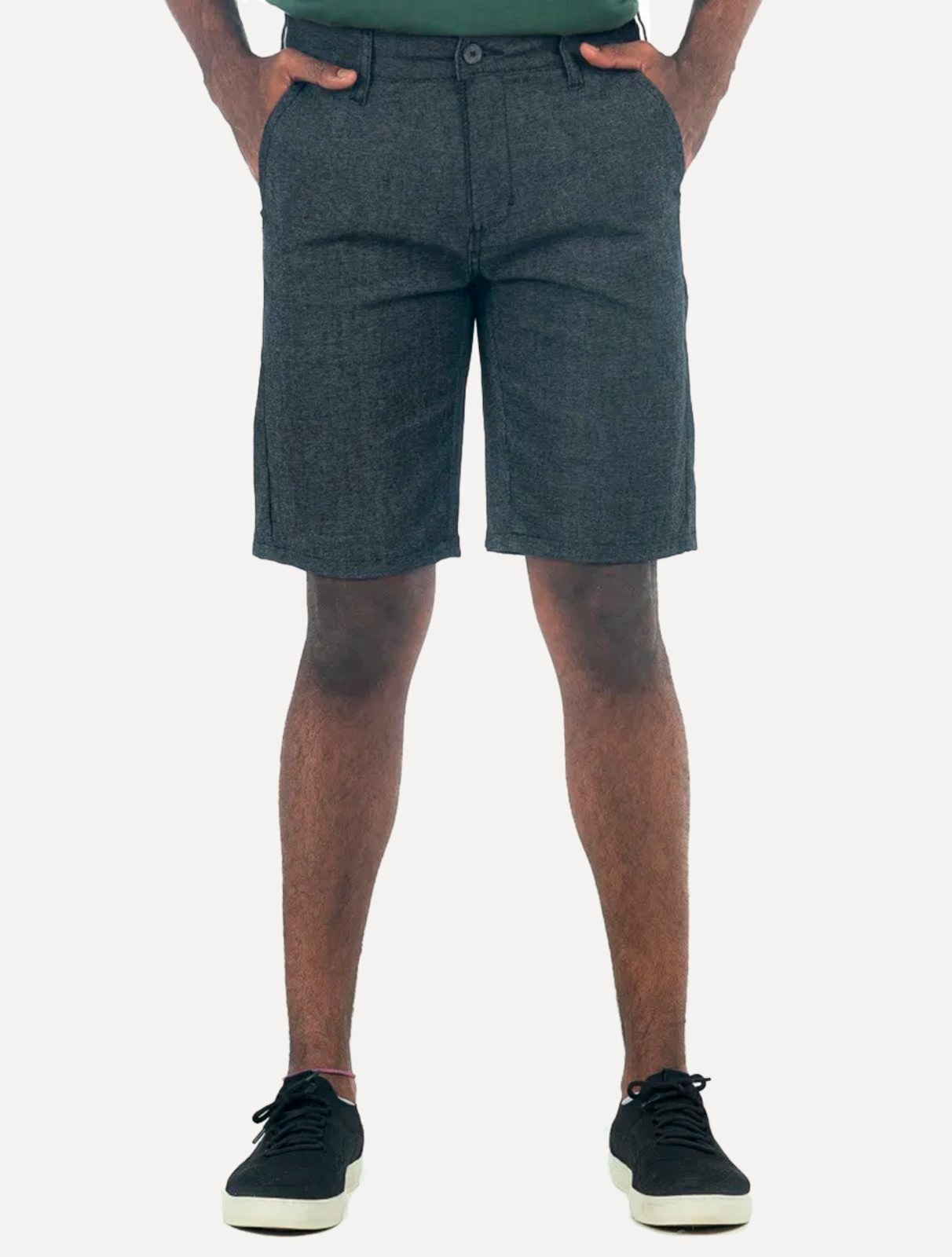 Imagem principal Bermuda King & Joe Sarja Masculina Slim Texture Marinho Mescla King & Joe azul marinho